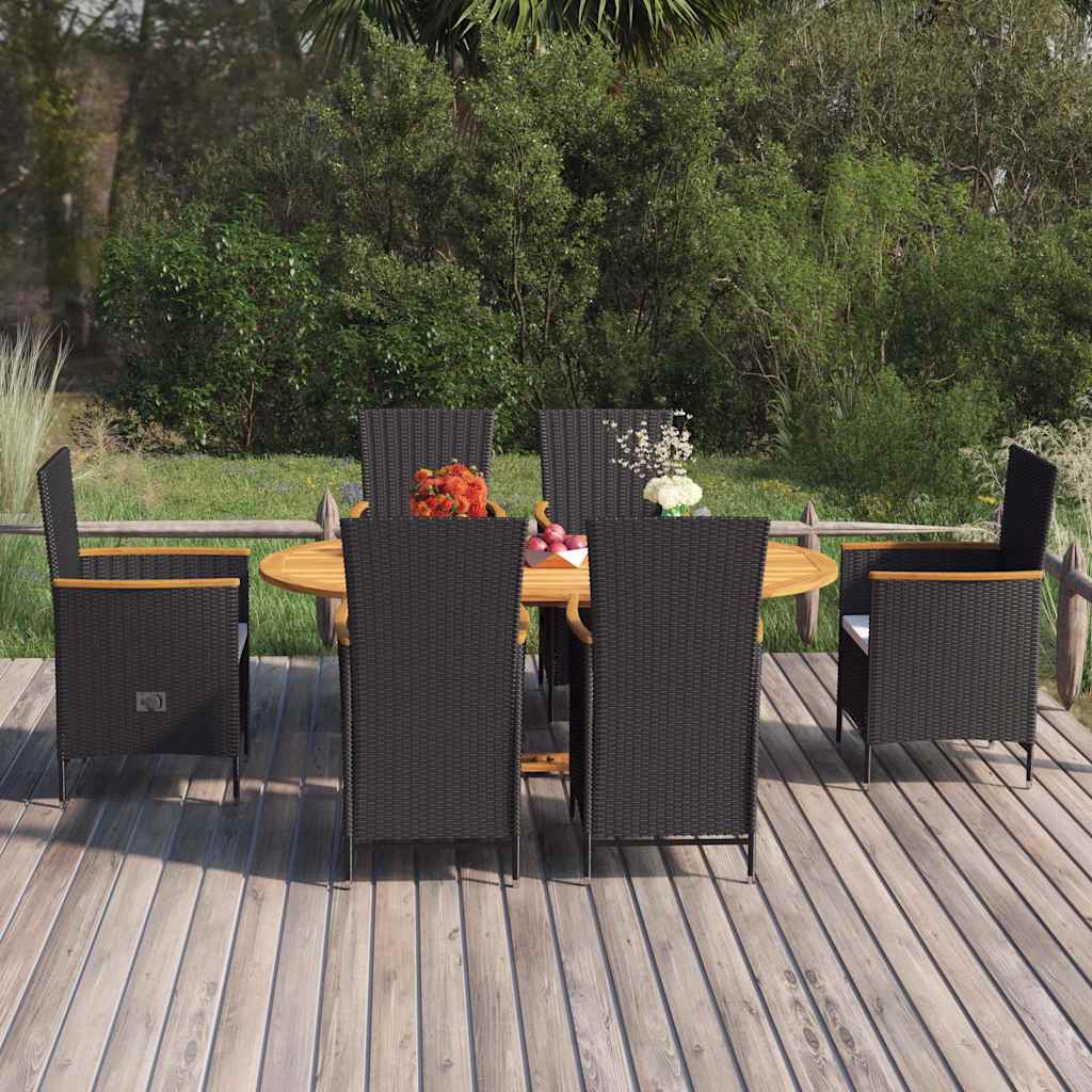 7-delige Tuinset poly rattan zwart is nu te koop bij PeponiXL, paradijselijk wonen!