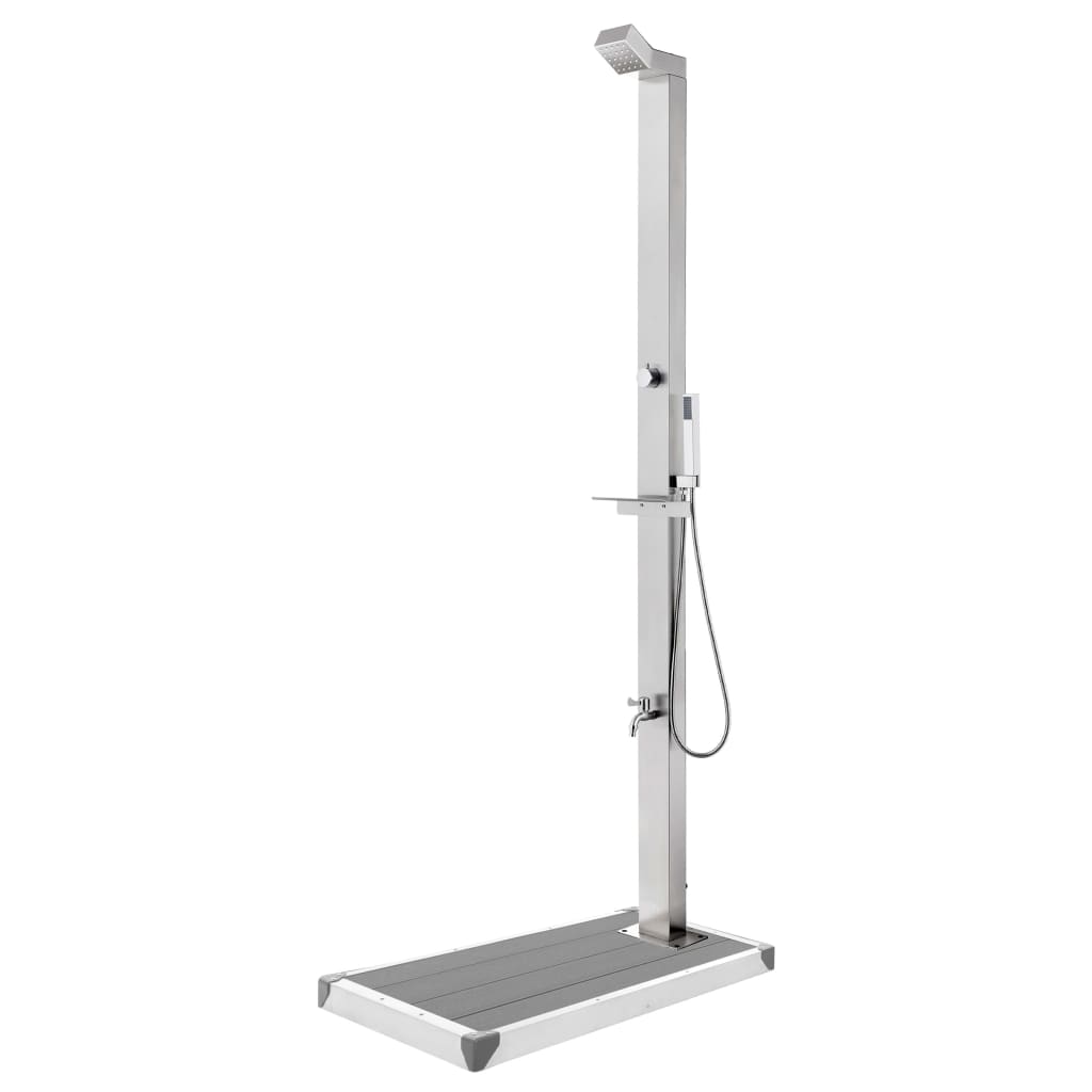 Buitendouche met grijze basis 225 cm roestvrij staal is nu te koop bij PeponiXL, paradijselijk wonen!