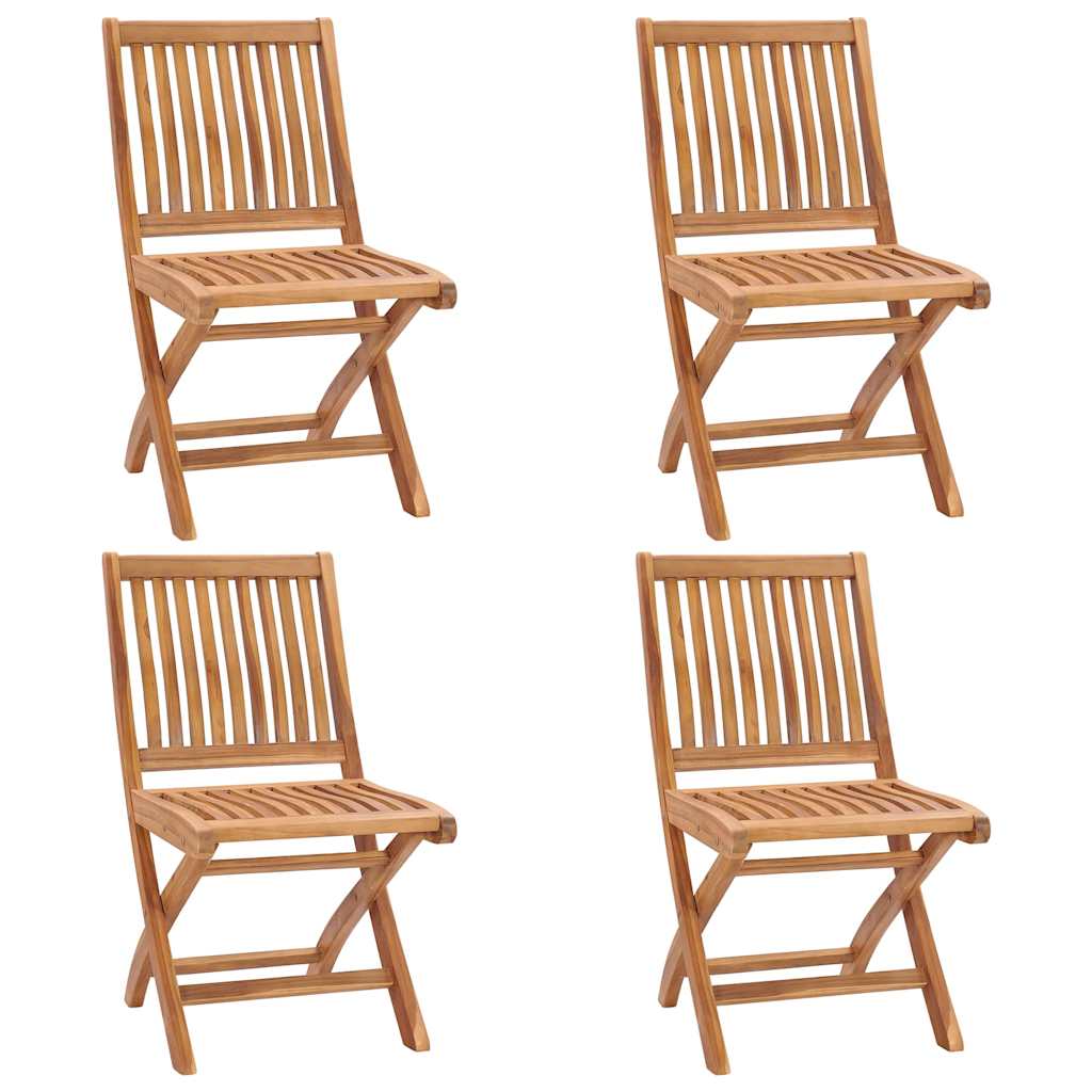 Tuinstoelen 4 st inklapbaar massief teakhout is nu te koop bij PeponiXL, paradijselijk wonen!