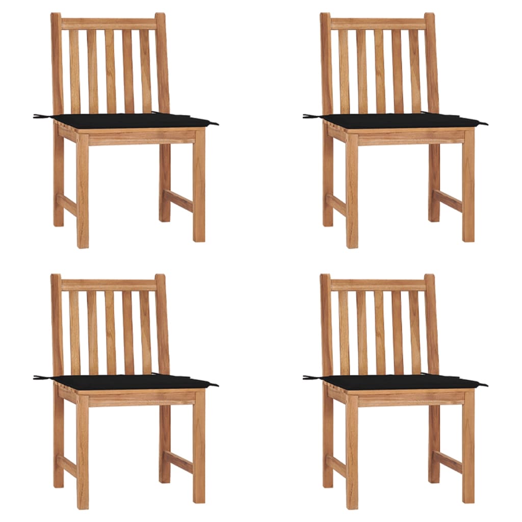 Tuinstoelen 4 st met kussens massief teakhout is nu te koop bij PeponiXL, paradijselijk wonen!