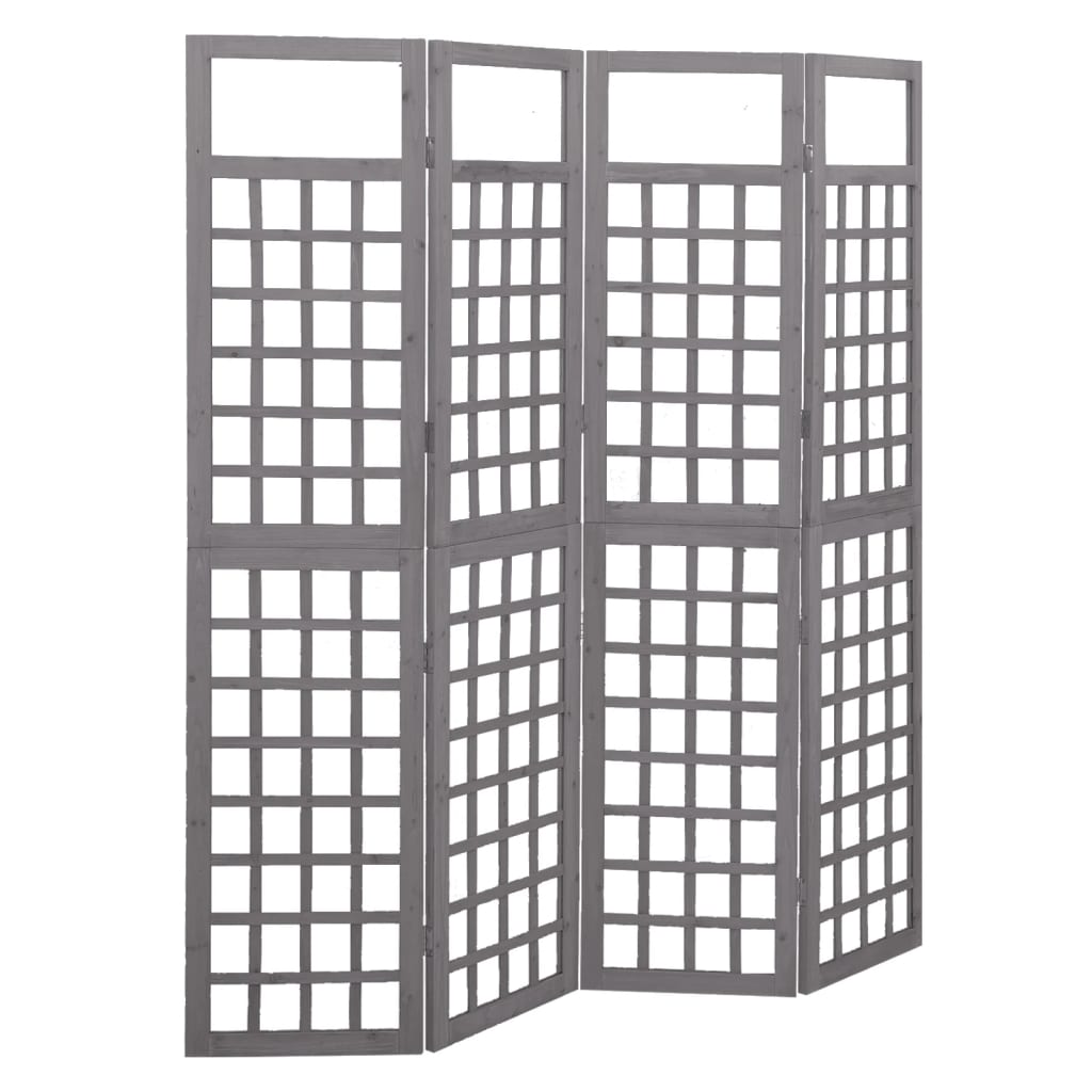 Kamerscherm/trellis met 4 panelen161x180 cm vurenhout grijs is nu te koop bij PeponiXL, paradijselijk wonen!