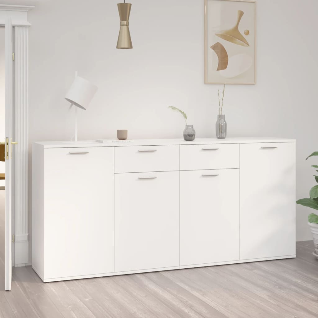 Dressoir 160x36x75 cm bewerkt hout wit is nu te koop bij PeponiXL, paradijselijk wonen!