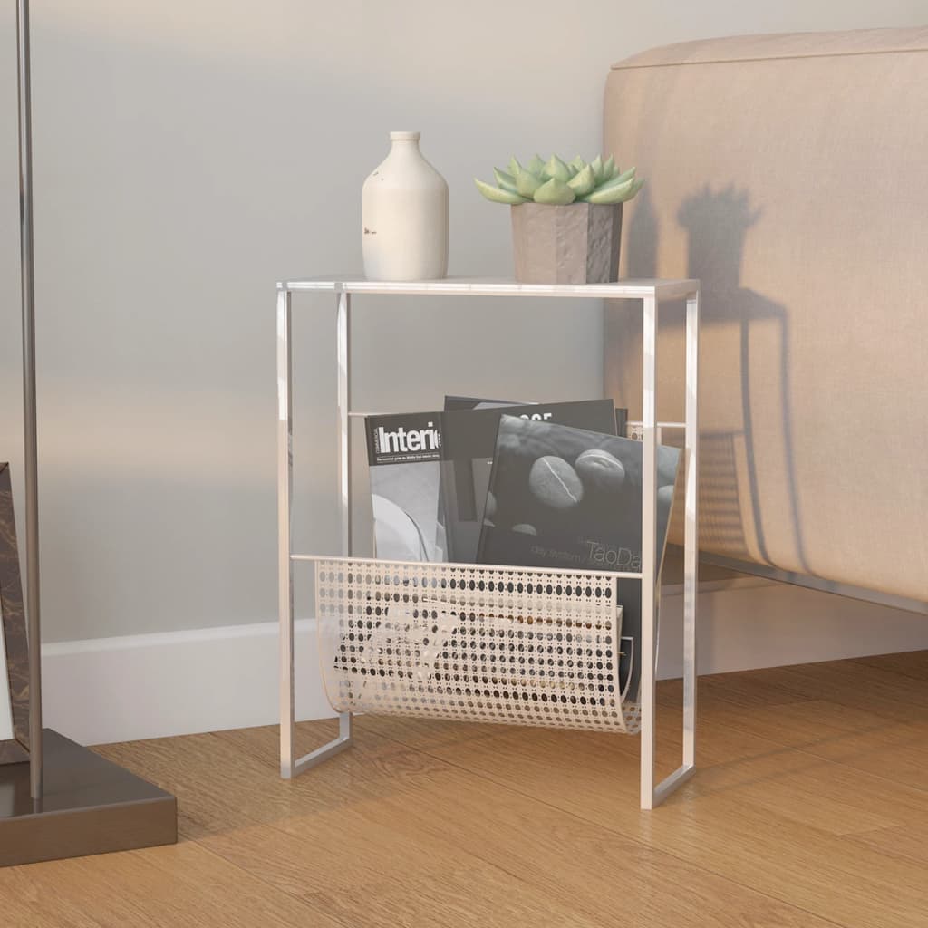 Tijdschriftenrek 35x15x45 cm staal zilverkleurig is nu te koop bij PeponiXL, paradijselijk wonen!