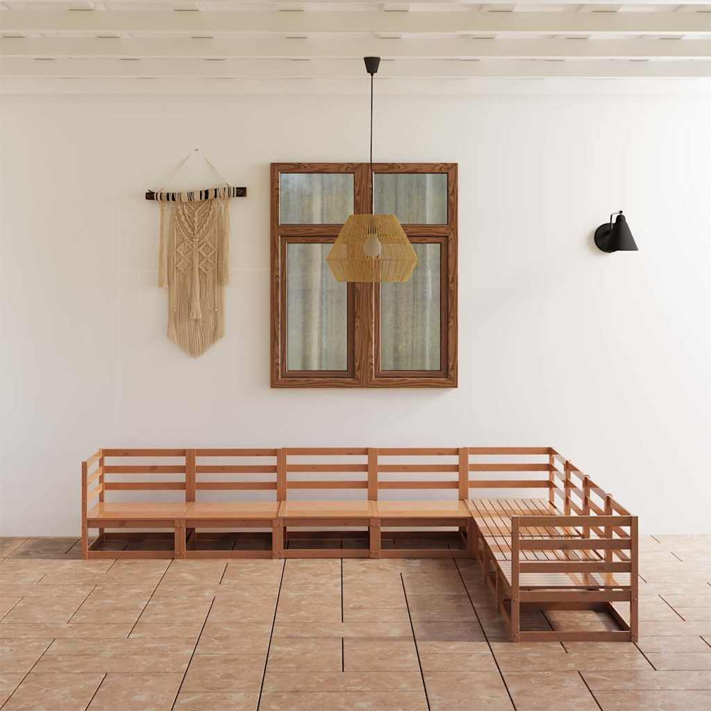 8-delige Loungeset massief grenenhout honingbruin is nu te koop bij PeponiXL, paradijselijk wonen!