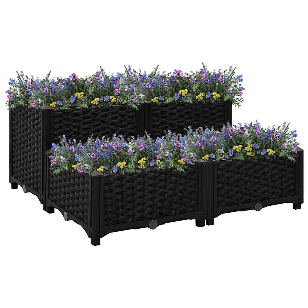 Plantenbak verhoogd 80x80x38 cm polypropyleen is nu te koop bij PeponiXL, paradijselijk wonen!