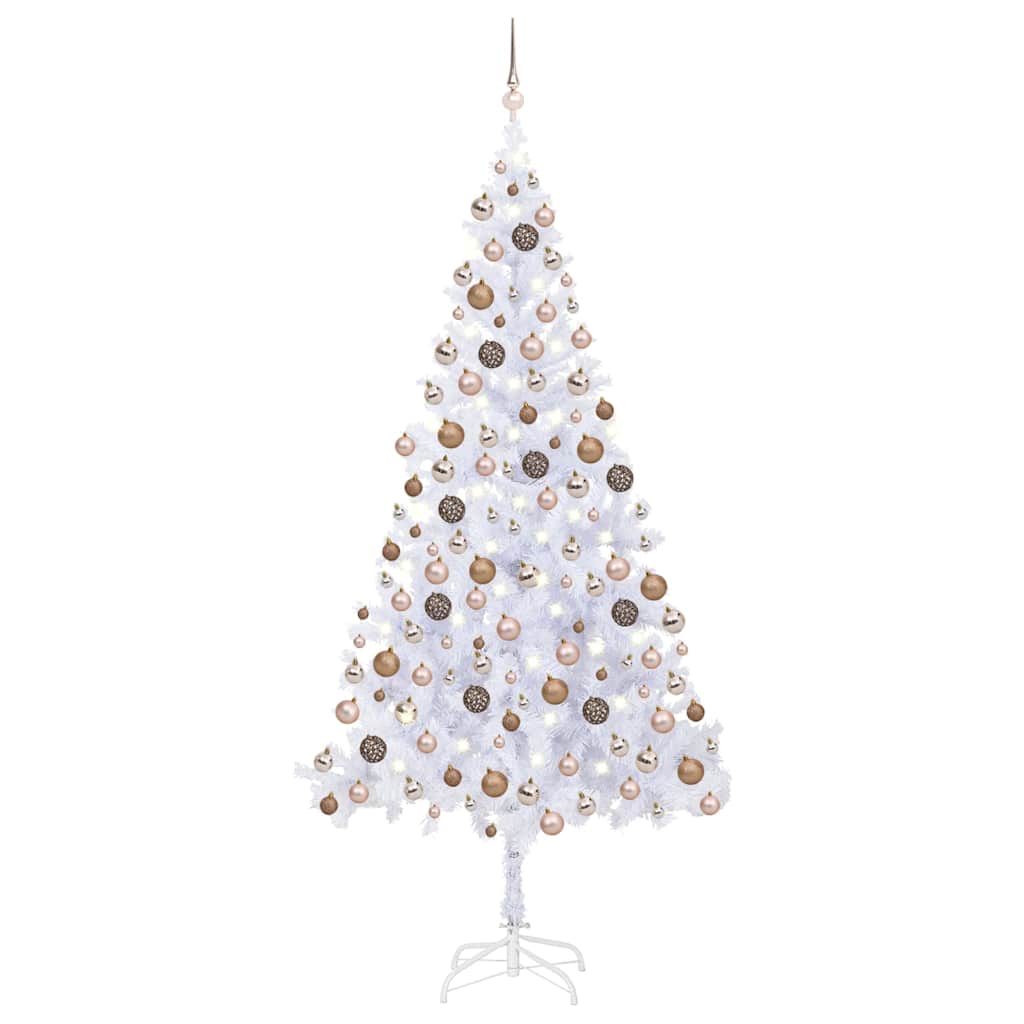 Kunstkerstboom met verlichting en kerstballen 910 takken 210 cm is nu te koop bij PeponiXL, paradijselijk wonen!
