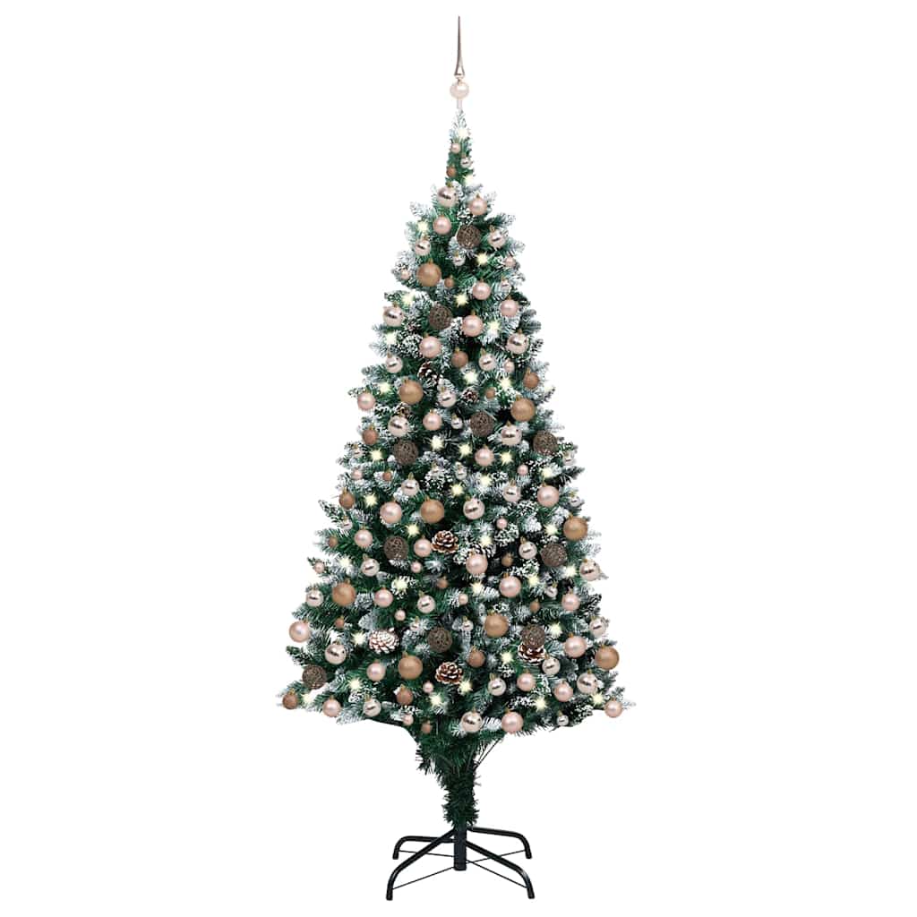 Kunstkerstboom met LED en kerstballen en dennenappels 210 cm is nu te koop bij PeponiXL, paradijselijk wonen!