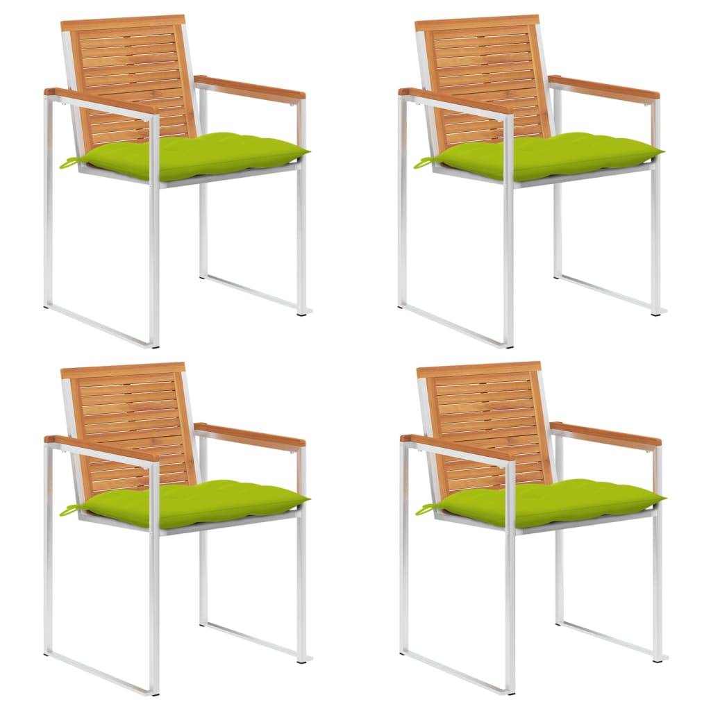 Tuinstoelen 4 st met kussens massief acaciahout is nu te koop bij PeponiXL, paradijselijk wonen!