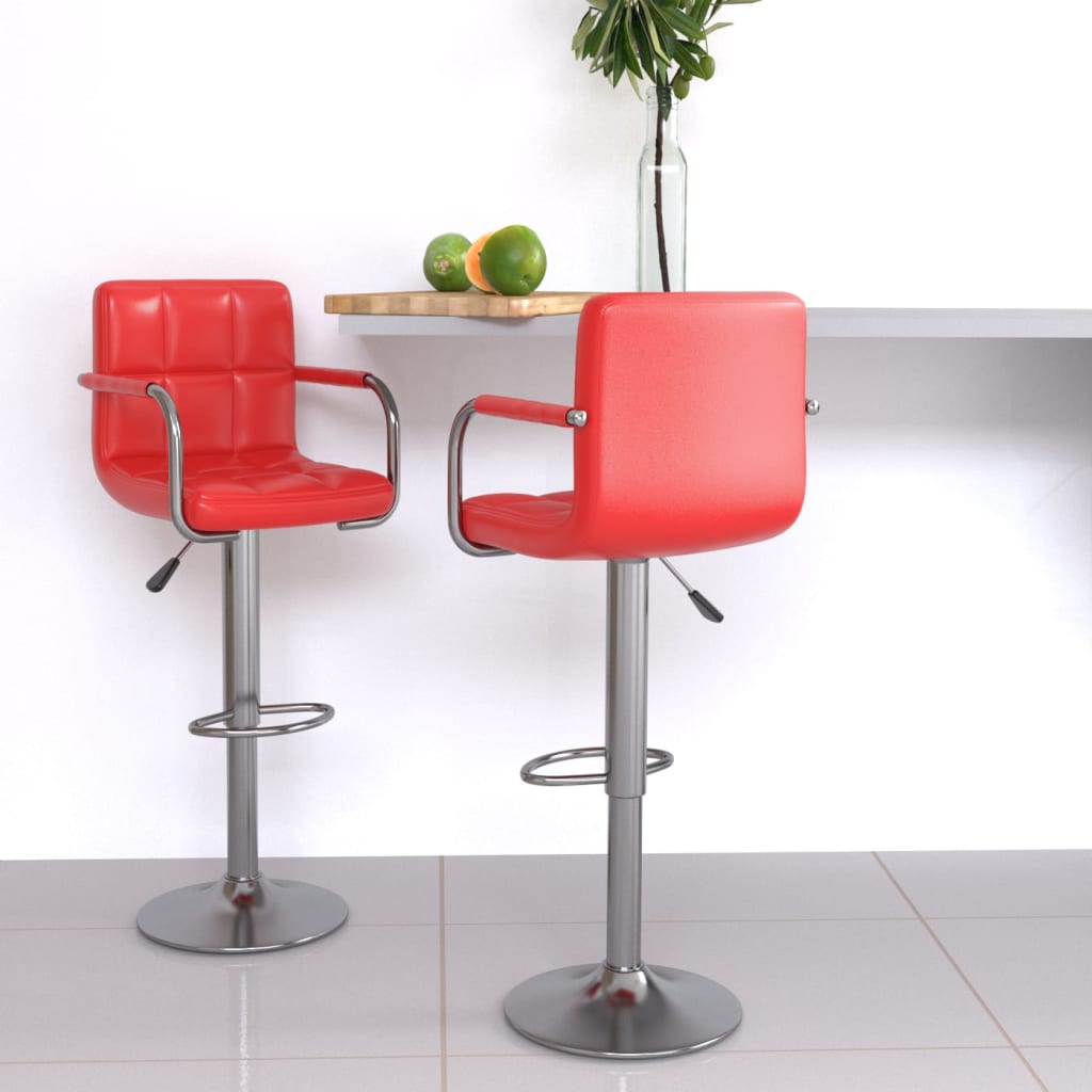 Barstoelen 2 st kunstleer rood is nu te koop bij PeponiXL, paradijselijk wonen!