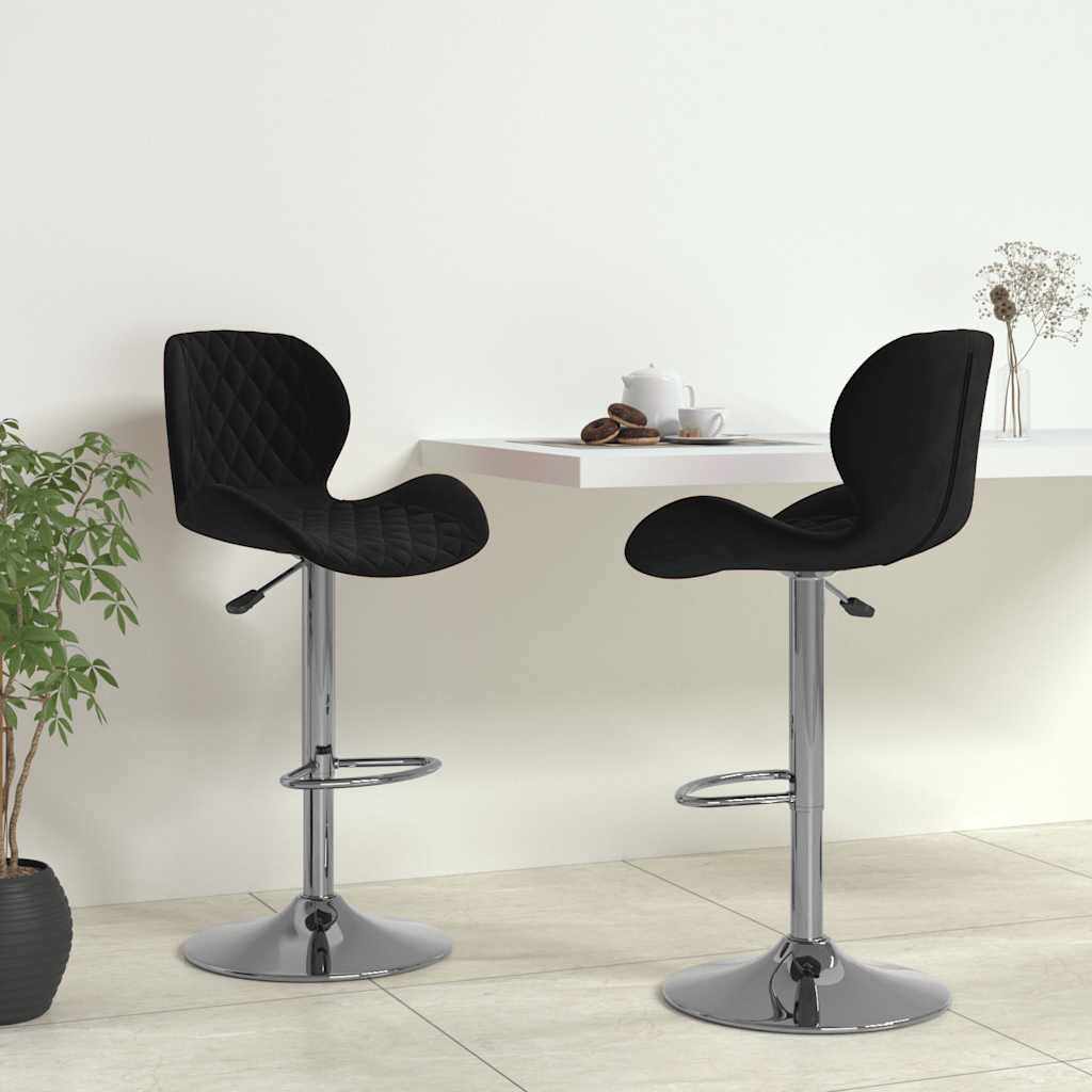 Barkrukken 2 st fluweel zwart is nu te koop bij PeponiXL, paradijselijk wonen!