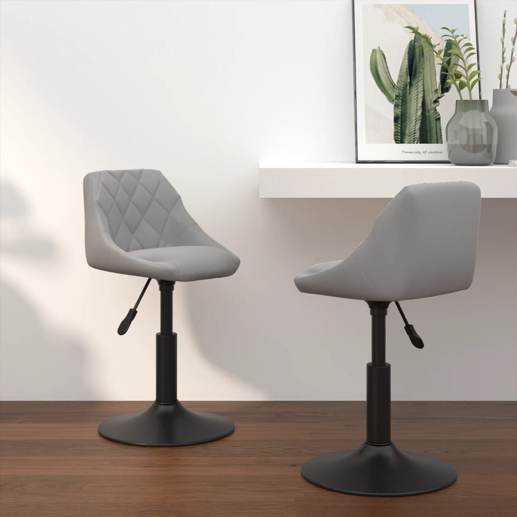 Eetkamerstoelen draaibaar 2 st fluweel lichtgrijs is nu te koop bij PeponiXL, paradijselijk wonen!