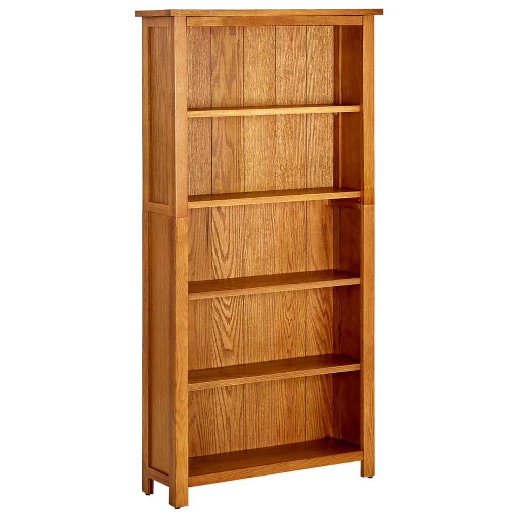 Boekenkast met 5 schappen 70x22x140 cm massief eikenhout is nu te koop bij PeponiXL, paradijselijk wonen!