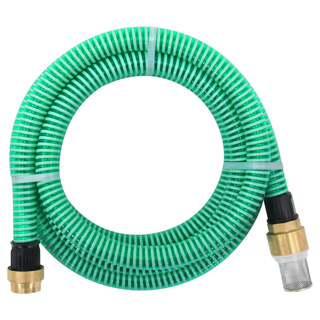 Zuigslang met messing koppelingen 1,1'' 5 m PVC groen is nu te koop bij PeponiXL, paradijselijk wonen!