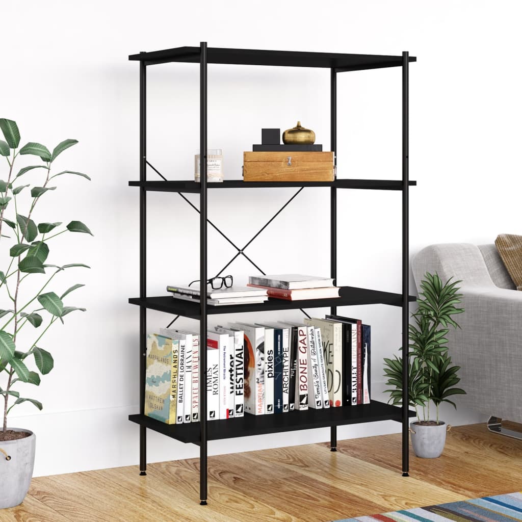 Opbergrek 4-laags 80x40x130 cm zwart is nu te koop bij PeponiXL, paradijselijk wonen!