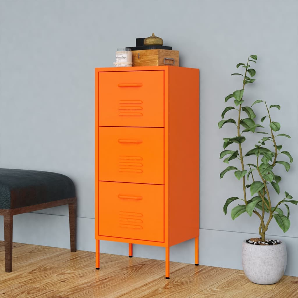 Opbergkast 42,5x35x101,5 cm staal oranje is nu te koop bij PeponiXL, paradijselijk wonen!