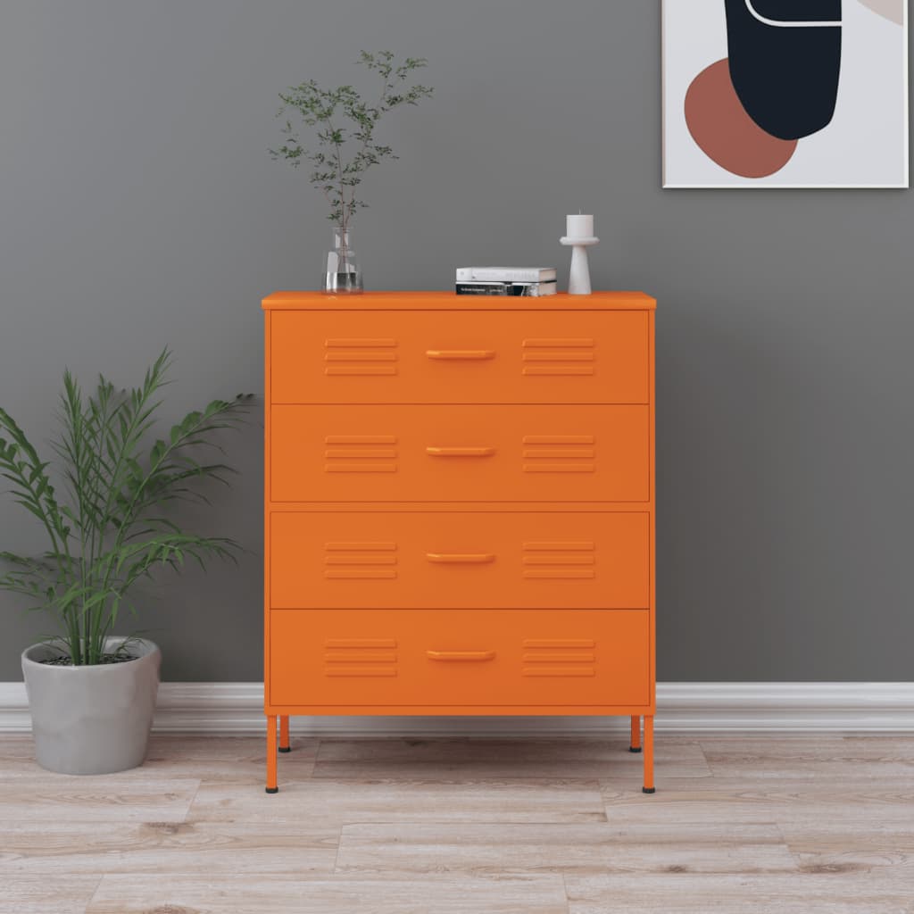 Ladekast 80x35x101,5 cm staal oranje is nu te koop bij PeponiXL, paradijselijk wonen!