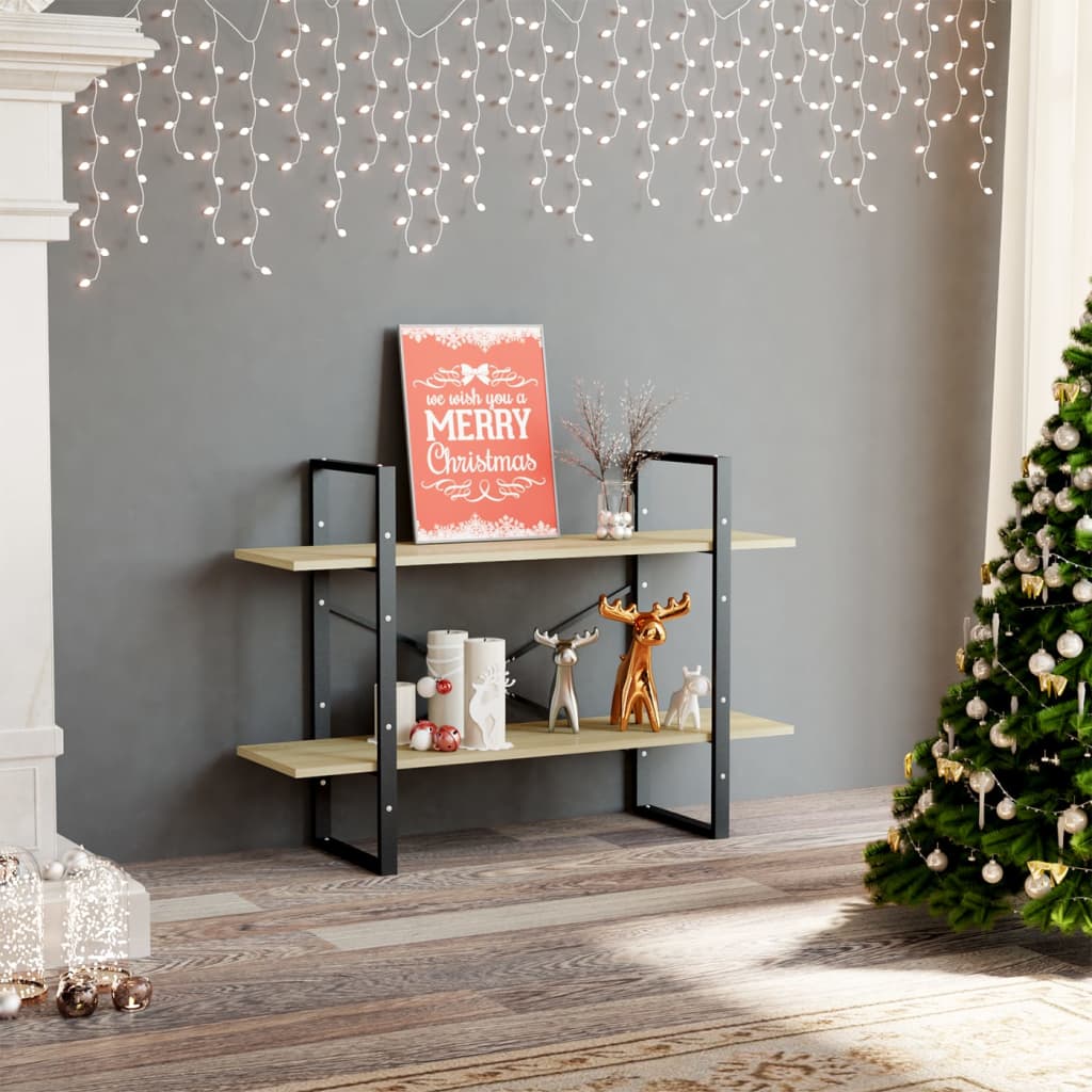 Boekenkast met 2 schappen 100x30x70 cm spaanplaat sonoma eiken is nu te koop bij PeponiXL, paradijselijk wonen!