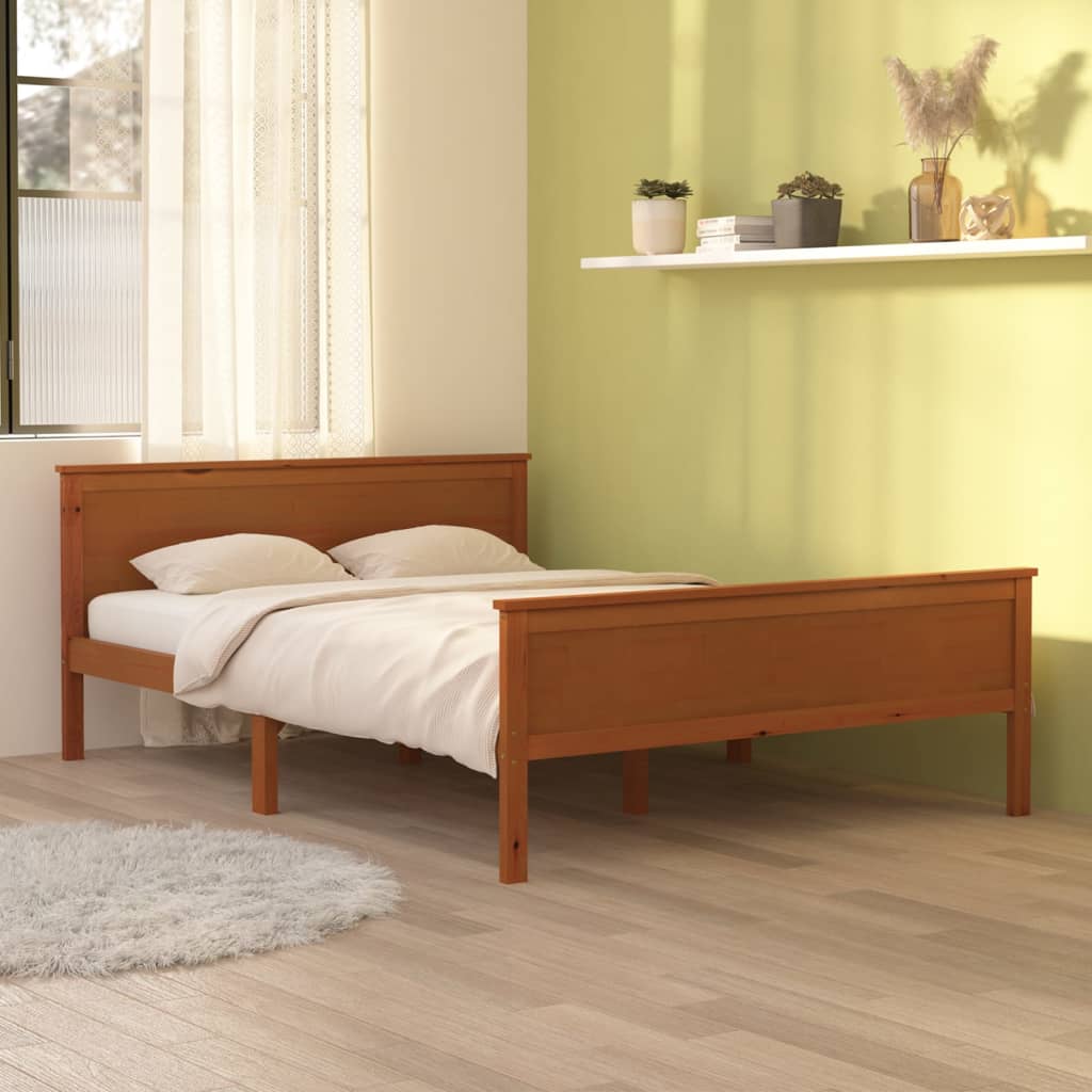 Bedframe massief grenenhout honingbruin 120x200 cm is nu te koop bij PeponiXL, paradijselijk wonen!