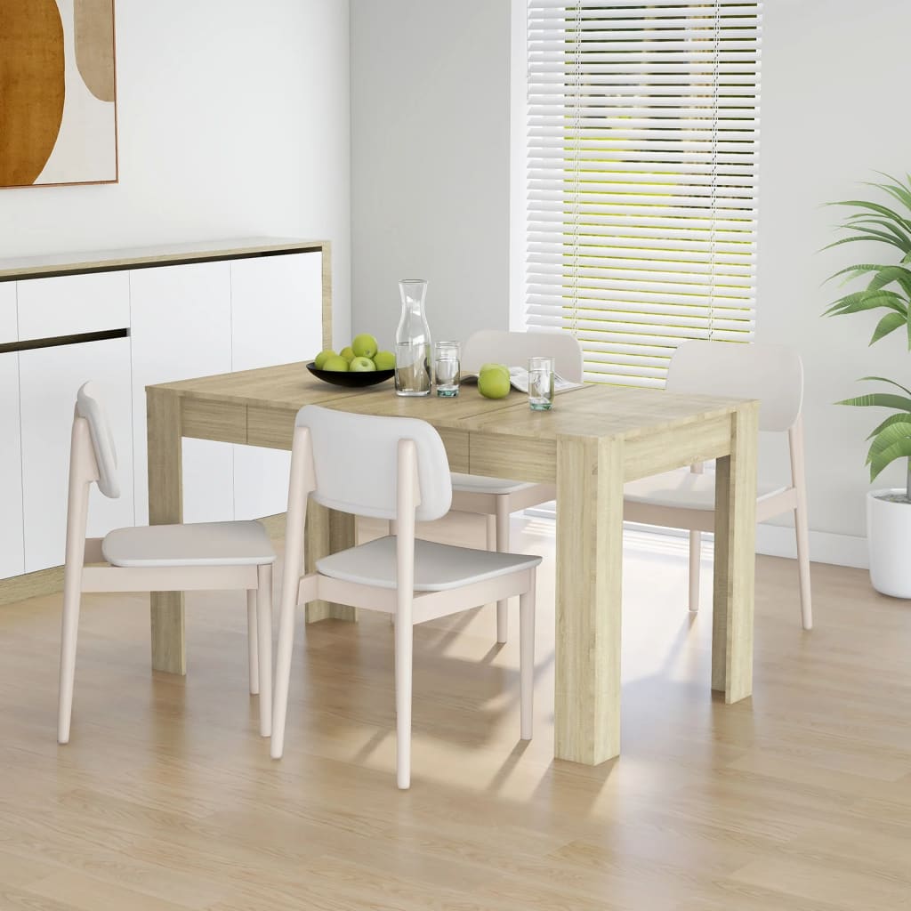 Eettafel 140x74,5x76 cm spaanplaat sonoma eikenkleurig is nu te koop bij PeponiXL, paradijselijk wonen!