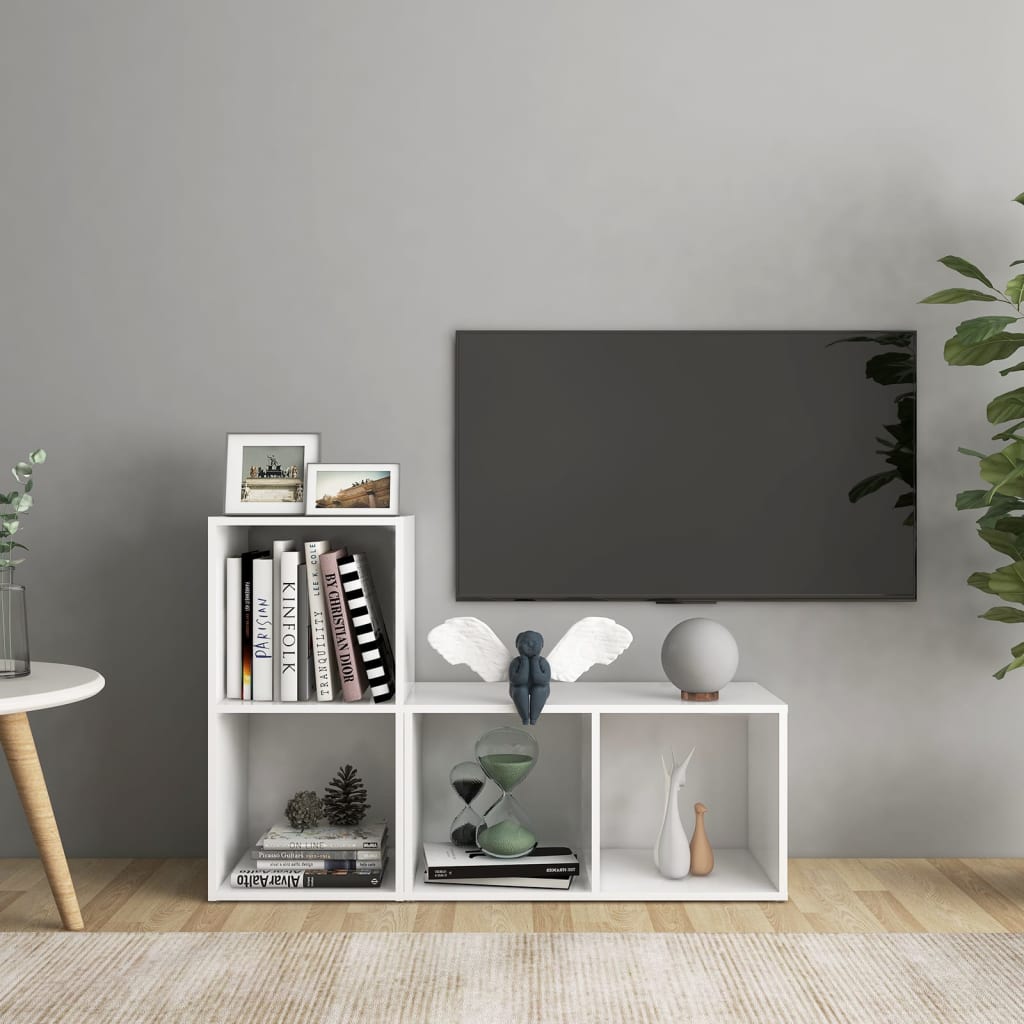 Tv-meubelen 2 st 72x35x36,5 cm bewerkt hout wit is nu te koop bij PeponiXL, paradijselijk wonen!