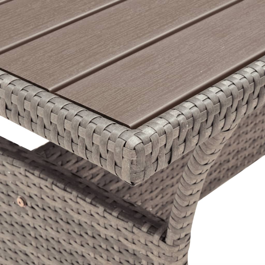 Tuintafel 120x70x66 cm poly rattan grijs is nu te koop bij PeponiXL, paradijselijk wonen!