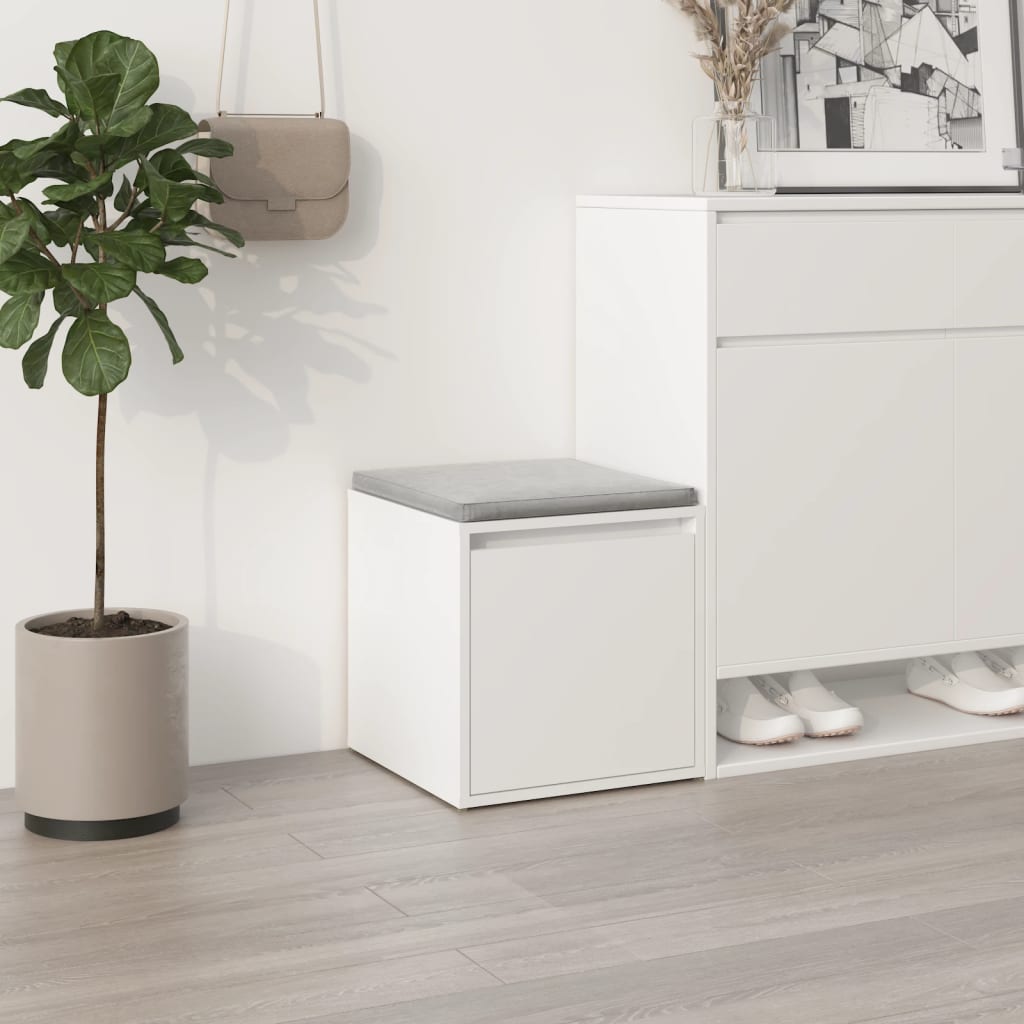 Opbergbox met lade 40,5x40x40 cm bewerkt hout wit is nu te koop bij PeponiXL, paradijselijk wonen!