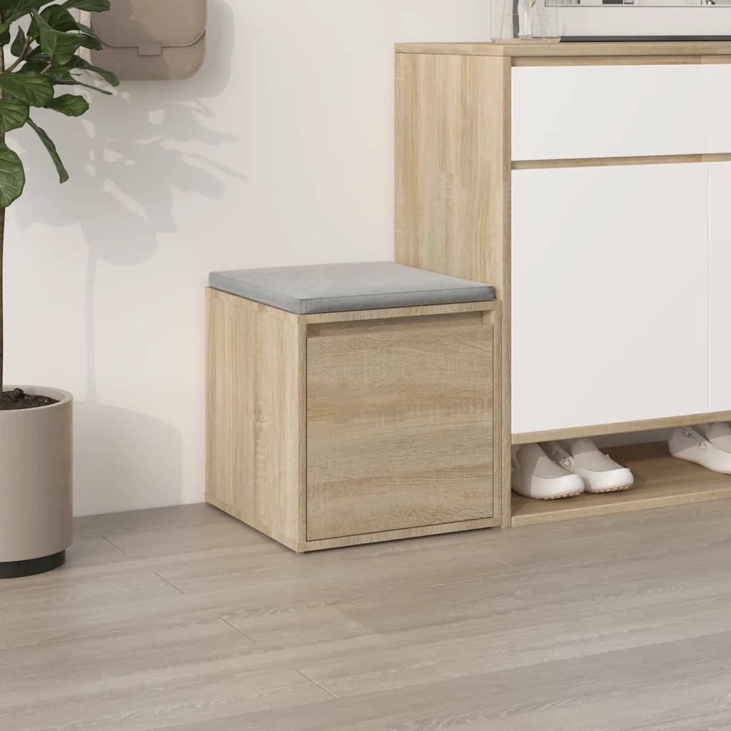 Opbergbox met lade 40,5x40x40 cm bewerkt hout sonoma eikenkleur is nu te koop bij PeponiXL, paradijselijk wonen!