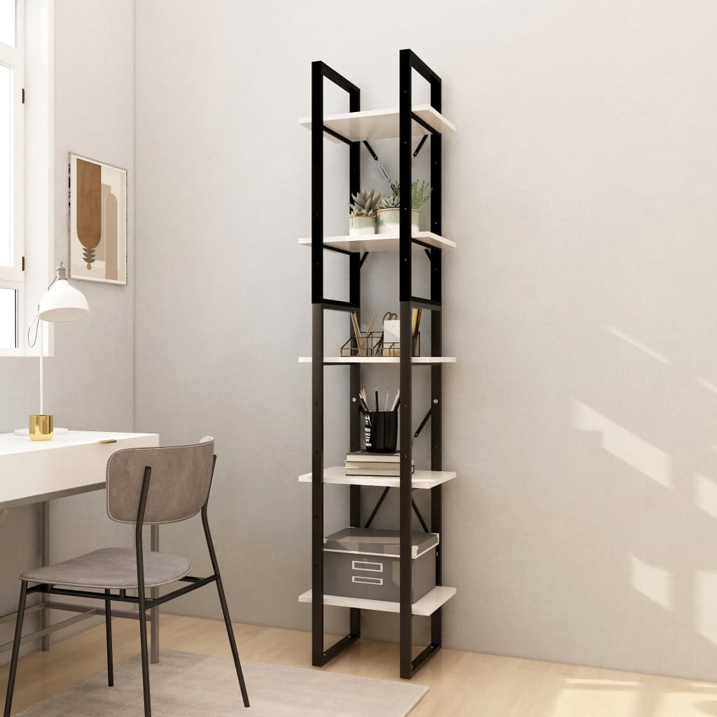 Boekenkast met 5 schappen 40x30x175 cm grenenhout wit is nu te koop bij PeponiXL, paradijselijk wonen!