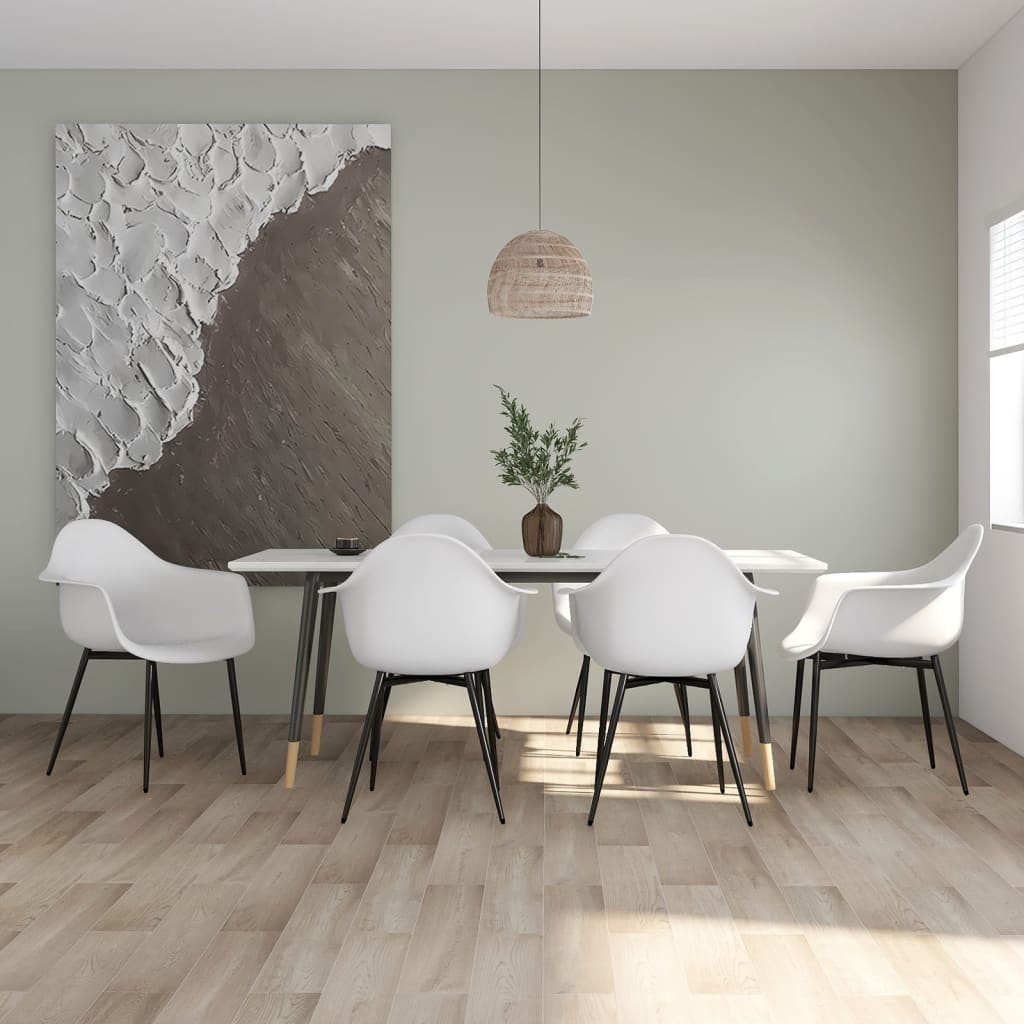 Eetkamerstoelen 6 st PP wit is nu te koop bij PeponiXL, paradijselijk wonen!