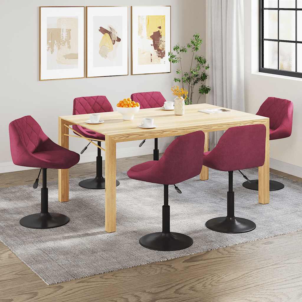Eetkamerstoelen draaibaar 6 st fluweel wijnrood is nu te koop bij PeponiXL, paradijselijk wonen!