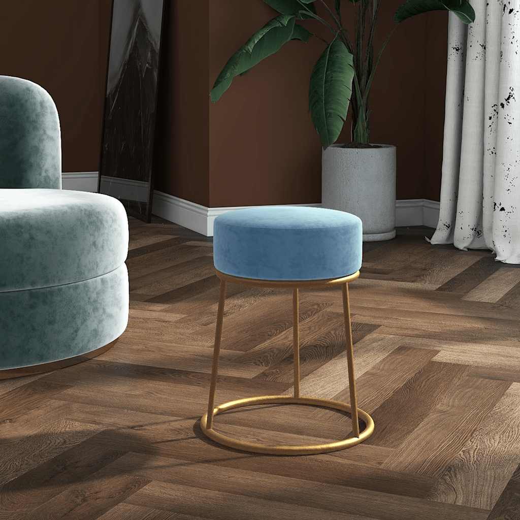 Hocker rond fluweel lichtblauw is nu te koop bij PeponiXL, paradijselijk wonen!