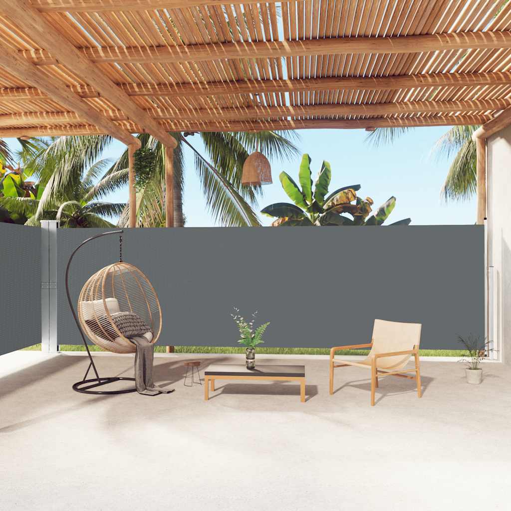 Windscherm uittrekbaar 180x1000 cm antracietkleurig is nu te koop bij PeponiXL, paradijselijk wonen!