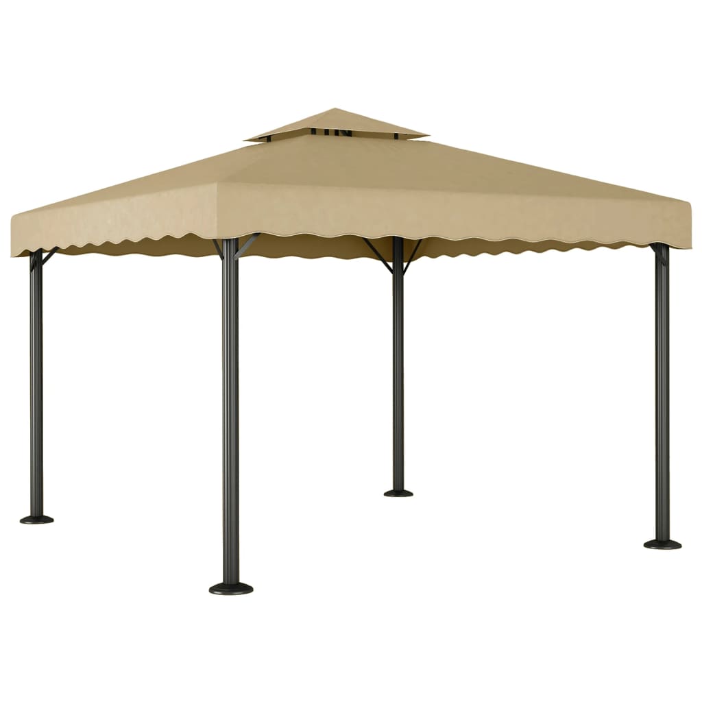 Prieel 3x3 m aluminium en staal taupe is nu te koop bij PeponiXL, paradijselijk wonen!