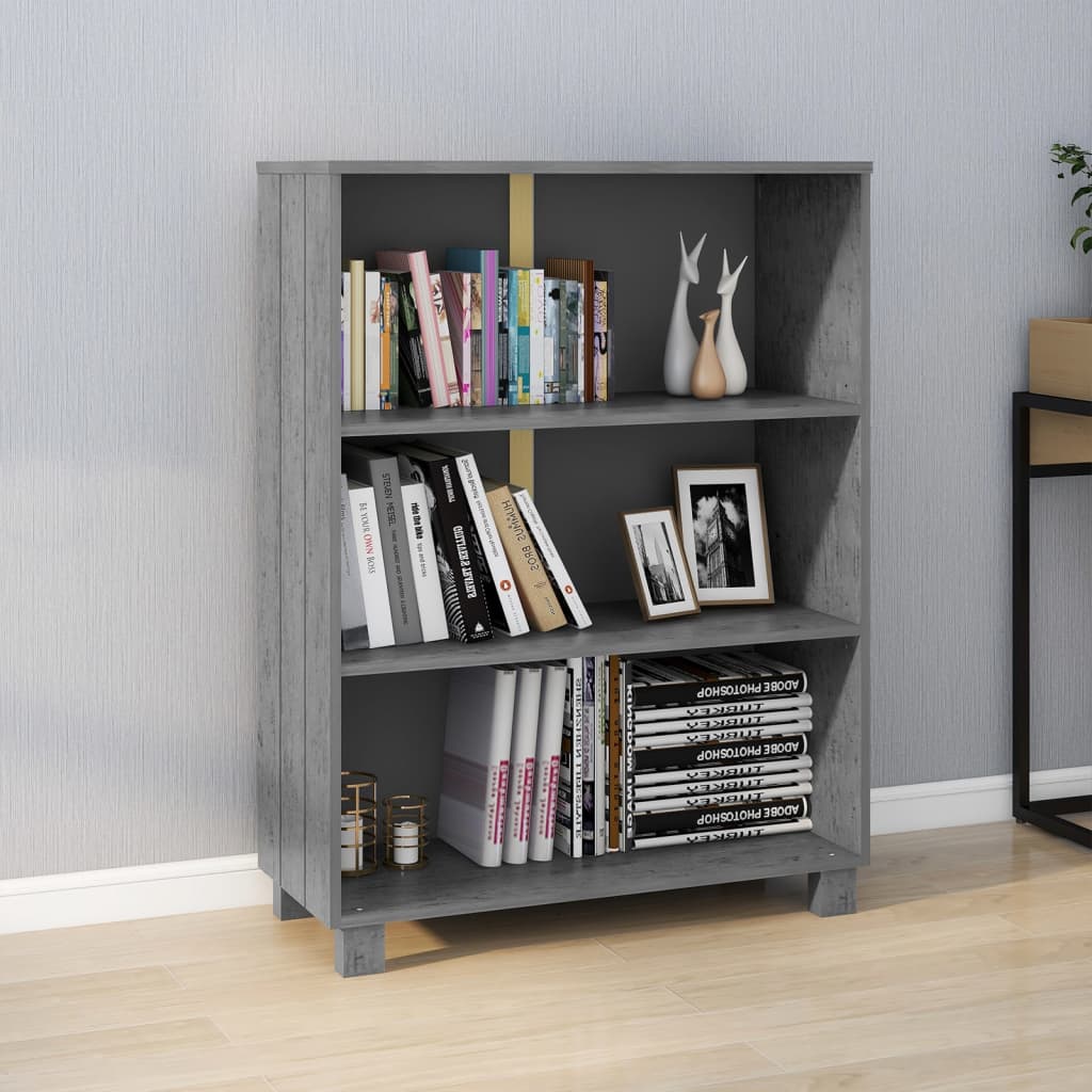 Boekenkast HAMAR 85x35x112 cm massief grenenhout donkergrijs is nu te koop bij PeponiXL, paradijselijk wonen!