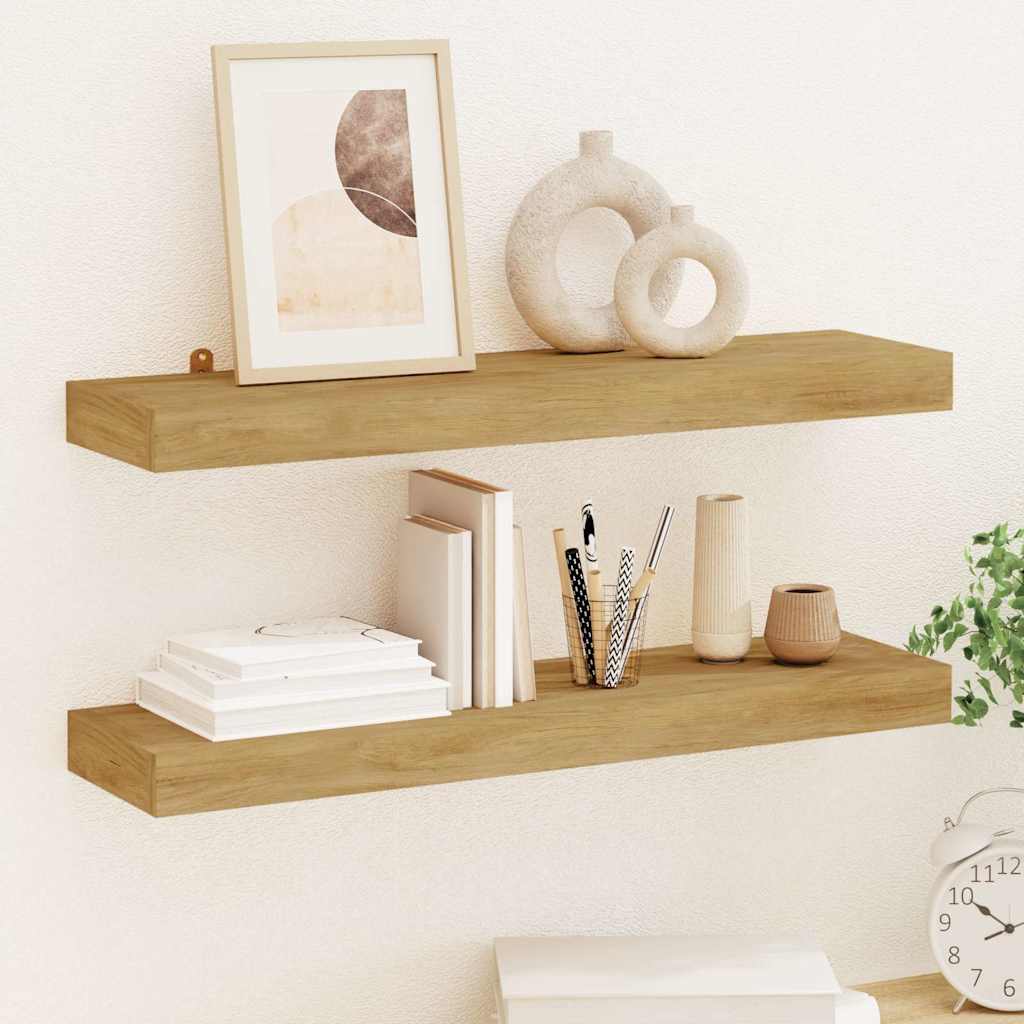 Wandschappen 2 st 60x15x4 cm massief teakhout is nu te koop bij PeponiXL, paradijselijk wonen!