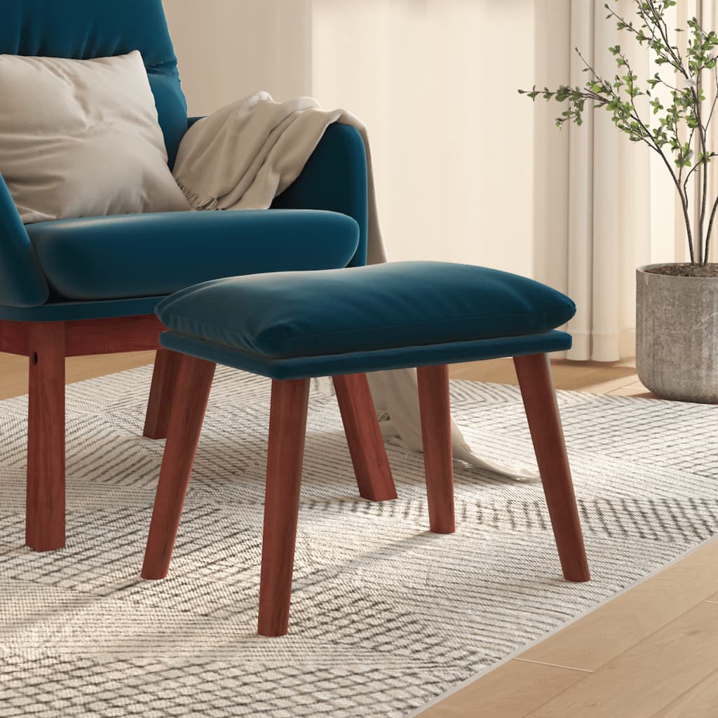 Voetenbank 45x29,5x35 cm fluweel blauw is nu te koop bij PeponiXL, paradijselijk wonen!