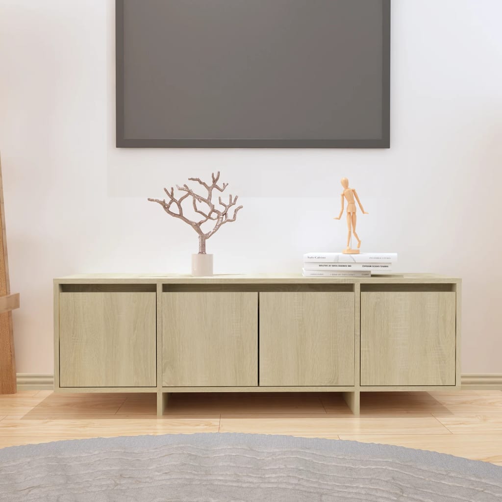 Tv-meubel 120x30x40,5 cm bewerkt hout sonoma eikenkleurig is nu te koop bij PeponiXL, paradijselijk wonen!