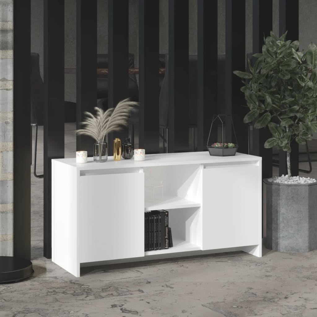 Tv-meubel 102x37,5x52,5 cm bewerkt hout wit is nu te koop bij PeponiXL, paradijselijk wonen!