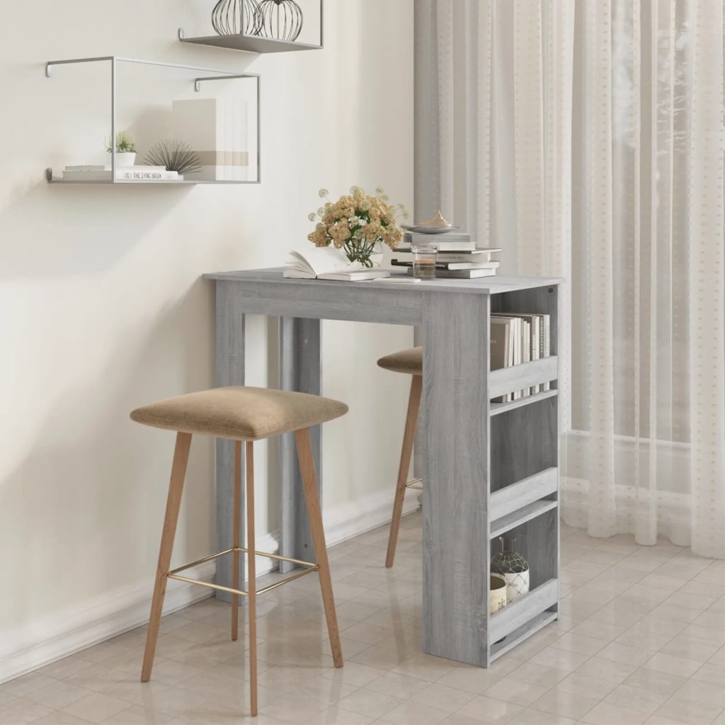 Bartafel met opbergrek 102x50x103,5 cm hout grijs sonoma is nu te koop bij PeponiXL, paradijselijk wonen!