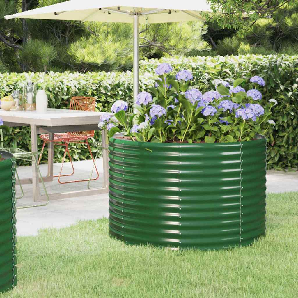 Plantenbak 100x100x68 cm gegalvaniseerd staal groen is nu te koop bij PeponiXL, paradijselijk wonen!