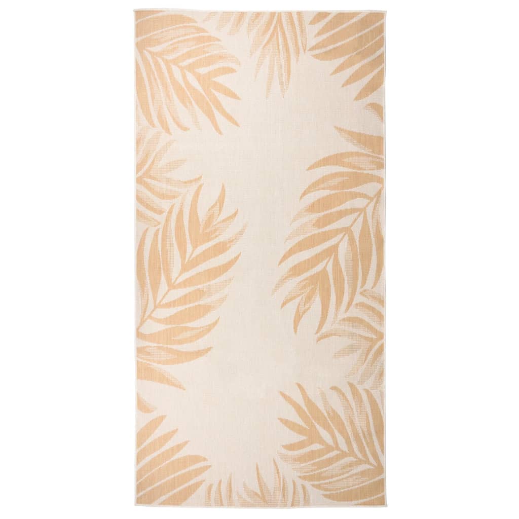 Buitenkleed met bladpatroon platgeweven 100x200 cm is nu te koop bij PeponiXL, paradijselijk wonen!