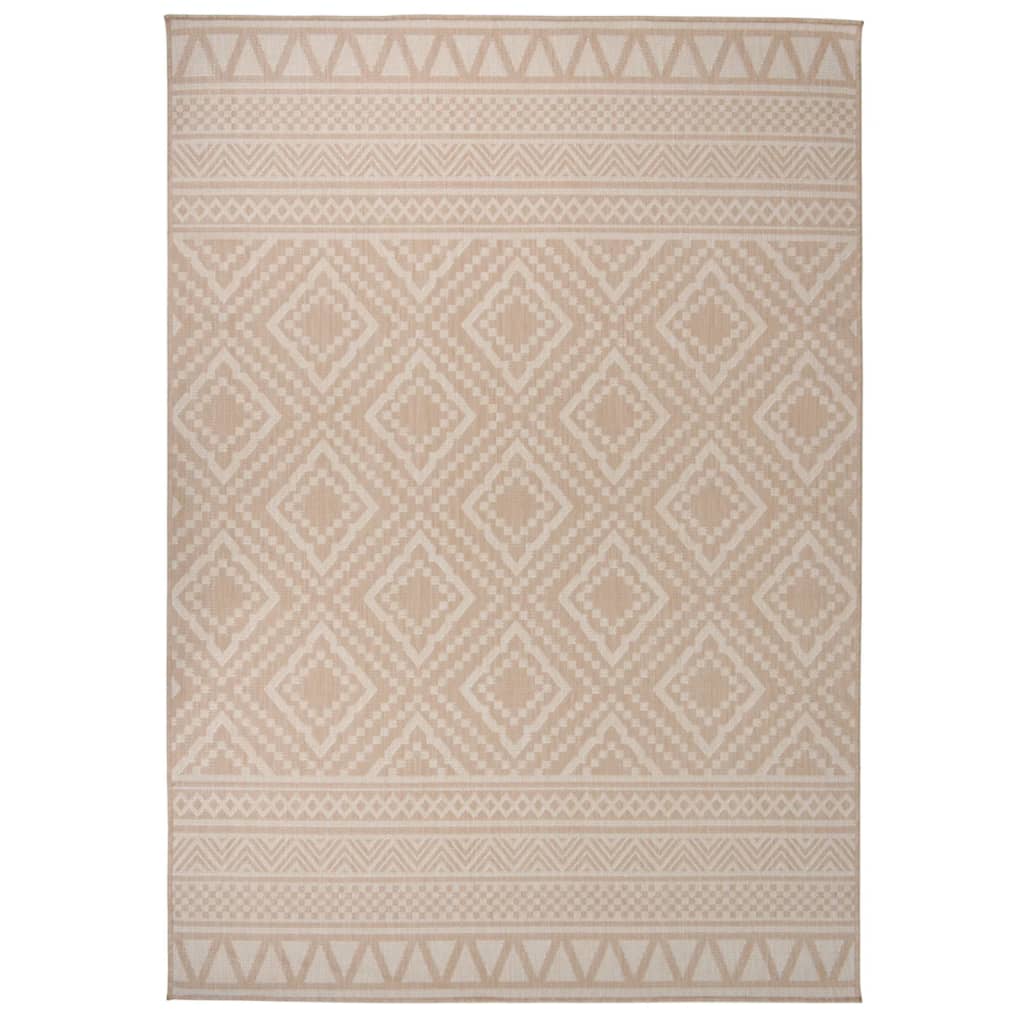 Buitenkleed met patroon platgeweven 140x200 cm bruin is nu te koop bij PeponiXL, paradijselijk wonen!