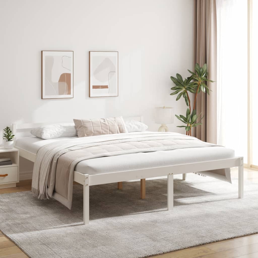 Seniorenbed massief grenenhout wit 180x200 cm is nu te koop bij PeponiXL, paradijselijk wonen!