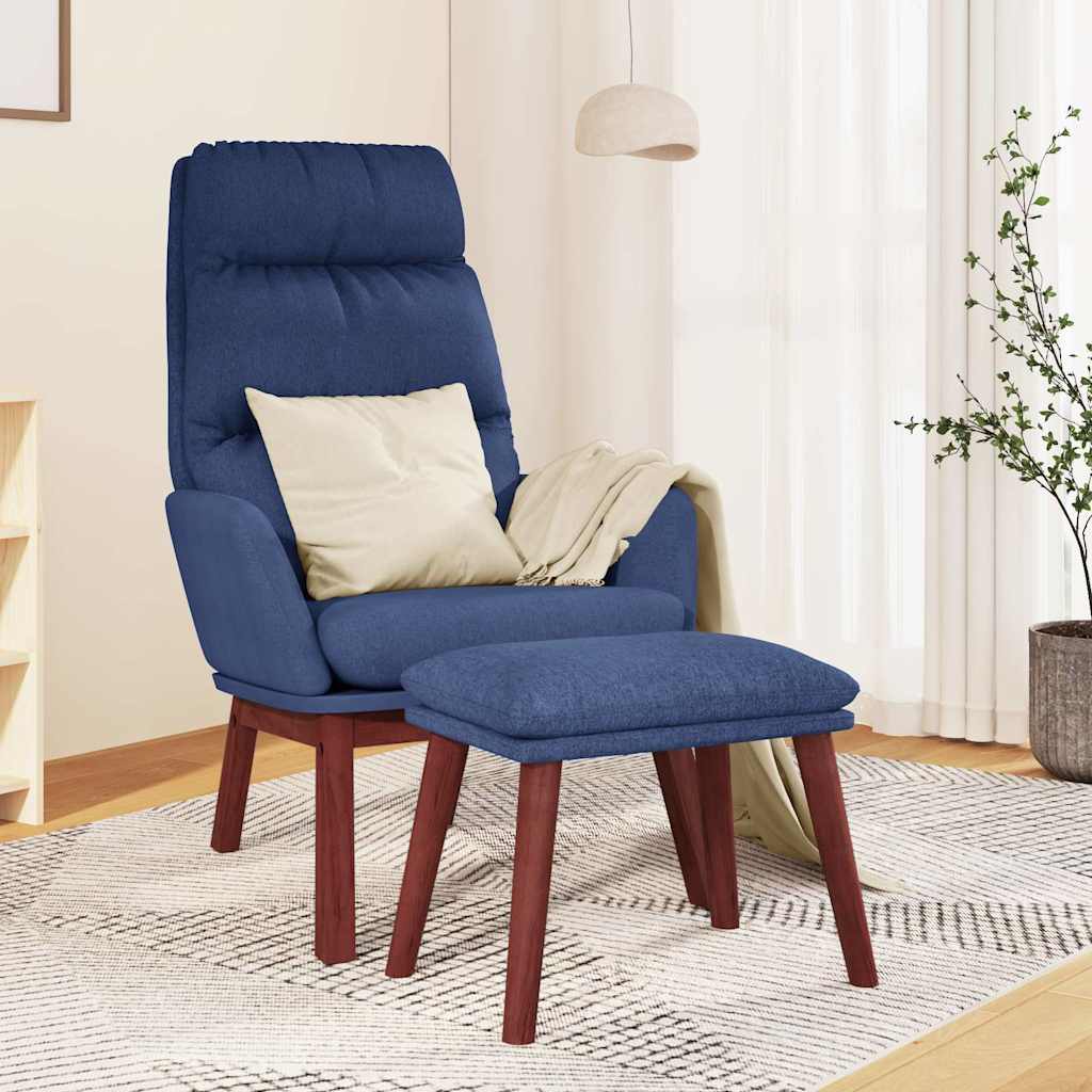 Relaxstoel met voetenbank stof blauw is nu te koop bij PeponiXL, paradijselijk wonen!