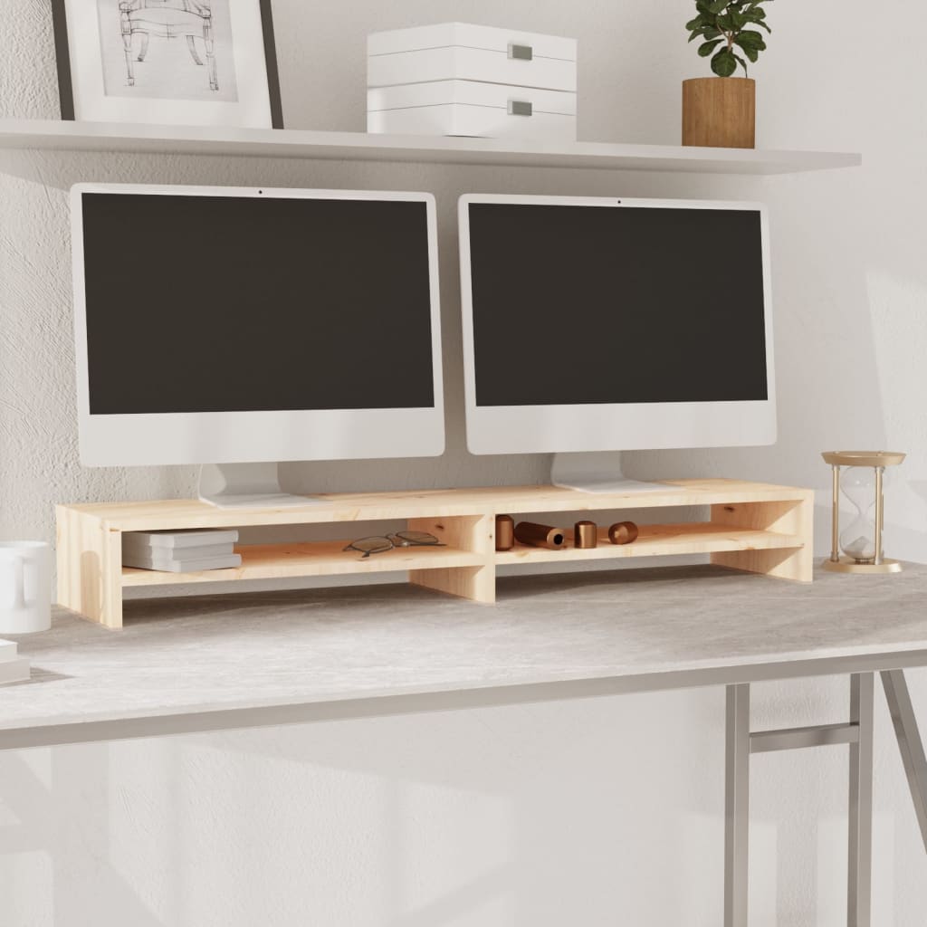 Monitorstandaard 100x24x13 cm massief grenenhout is nu te koop bij PeponiXL, paradijselijk wonen!