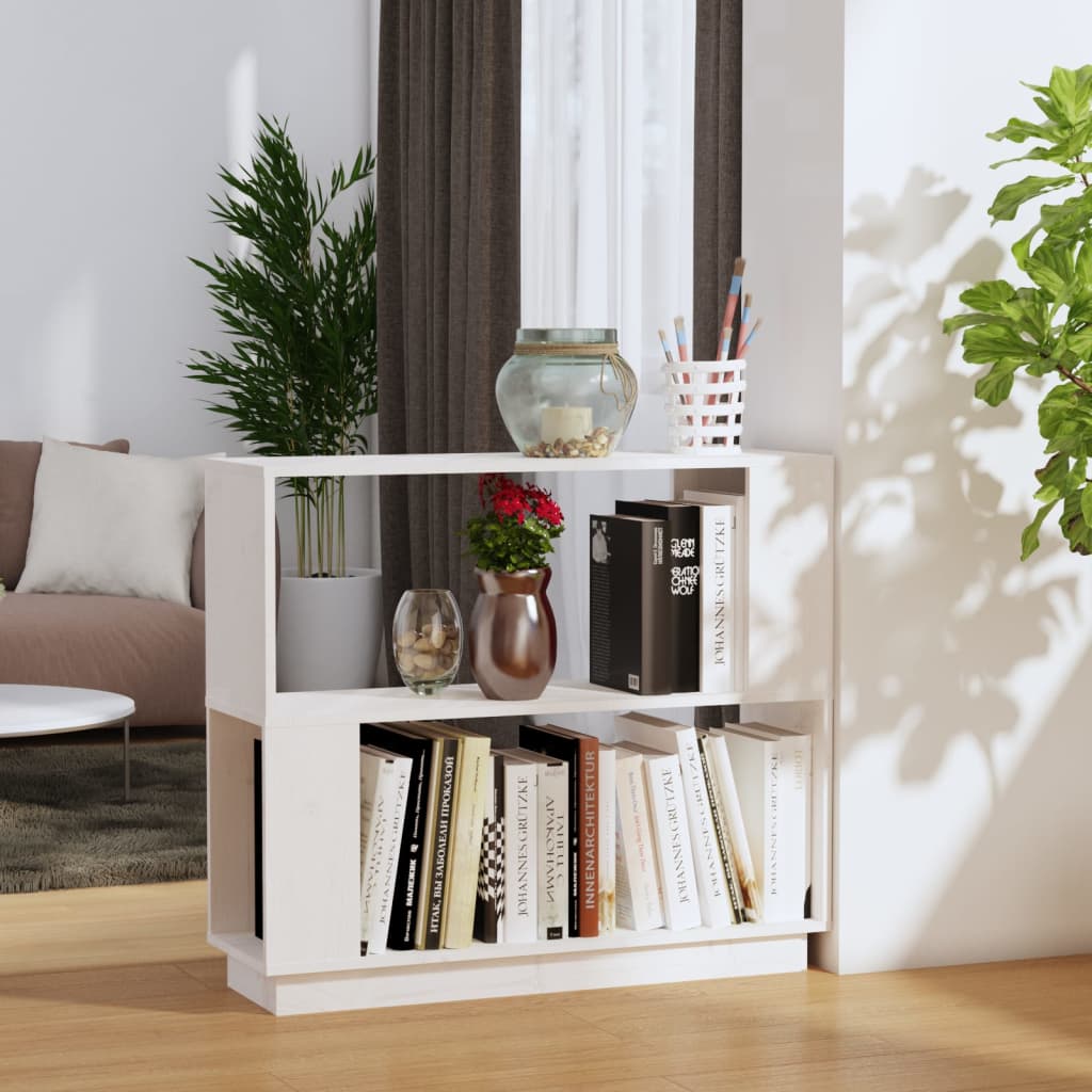 Boekenkast/kamerscherm 80x25x70 cm massief grenenhout wit is nu te koop bij PeponiXL, paradijselijk wonen!
