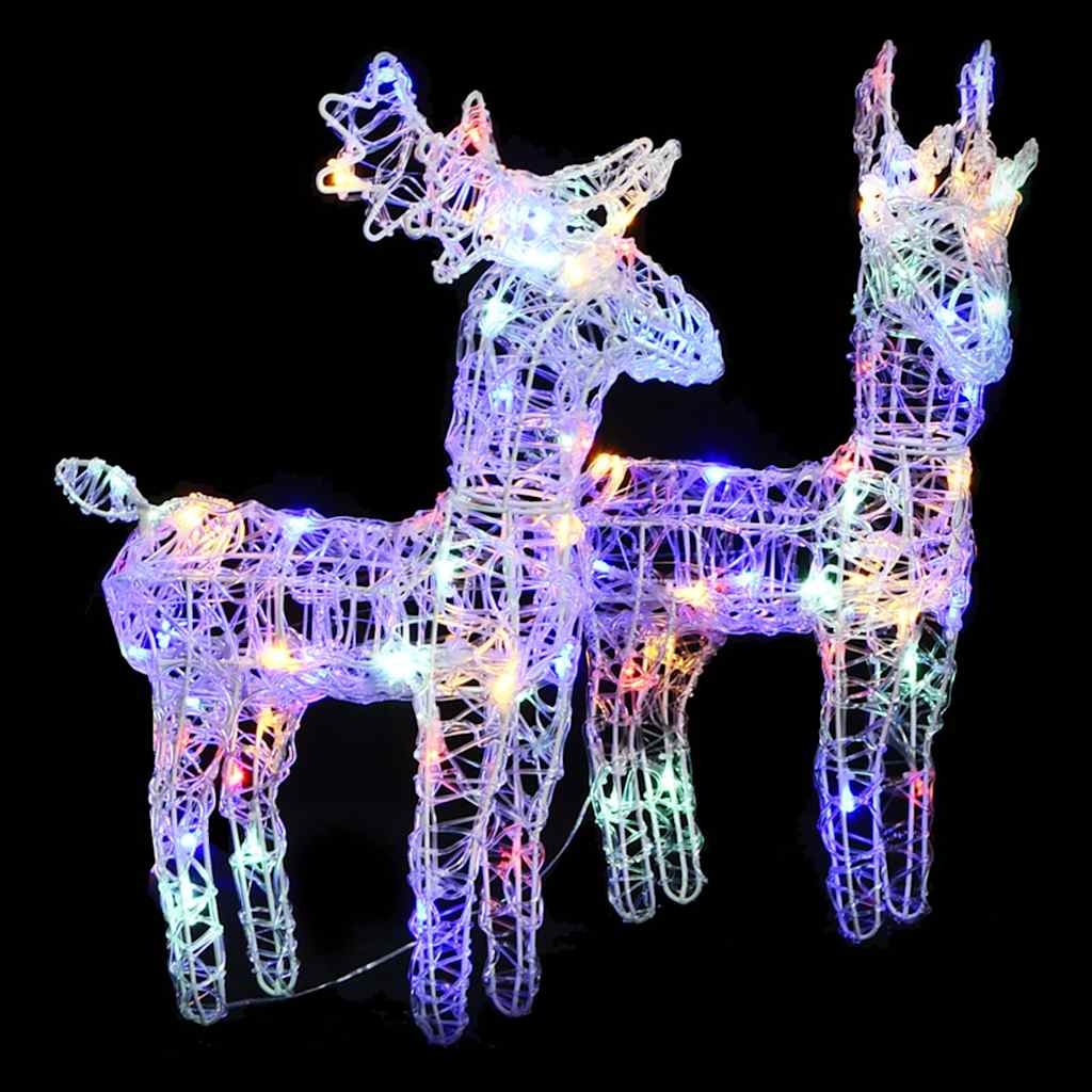 Kerstrendieren 2 st 80 LED's acryl meerkleurig is nu te koop bij PeponiXL, paradijselijk wonen!