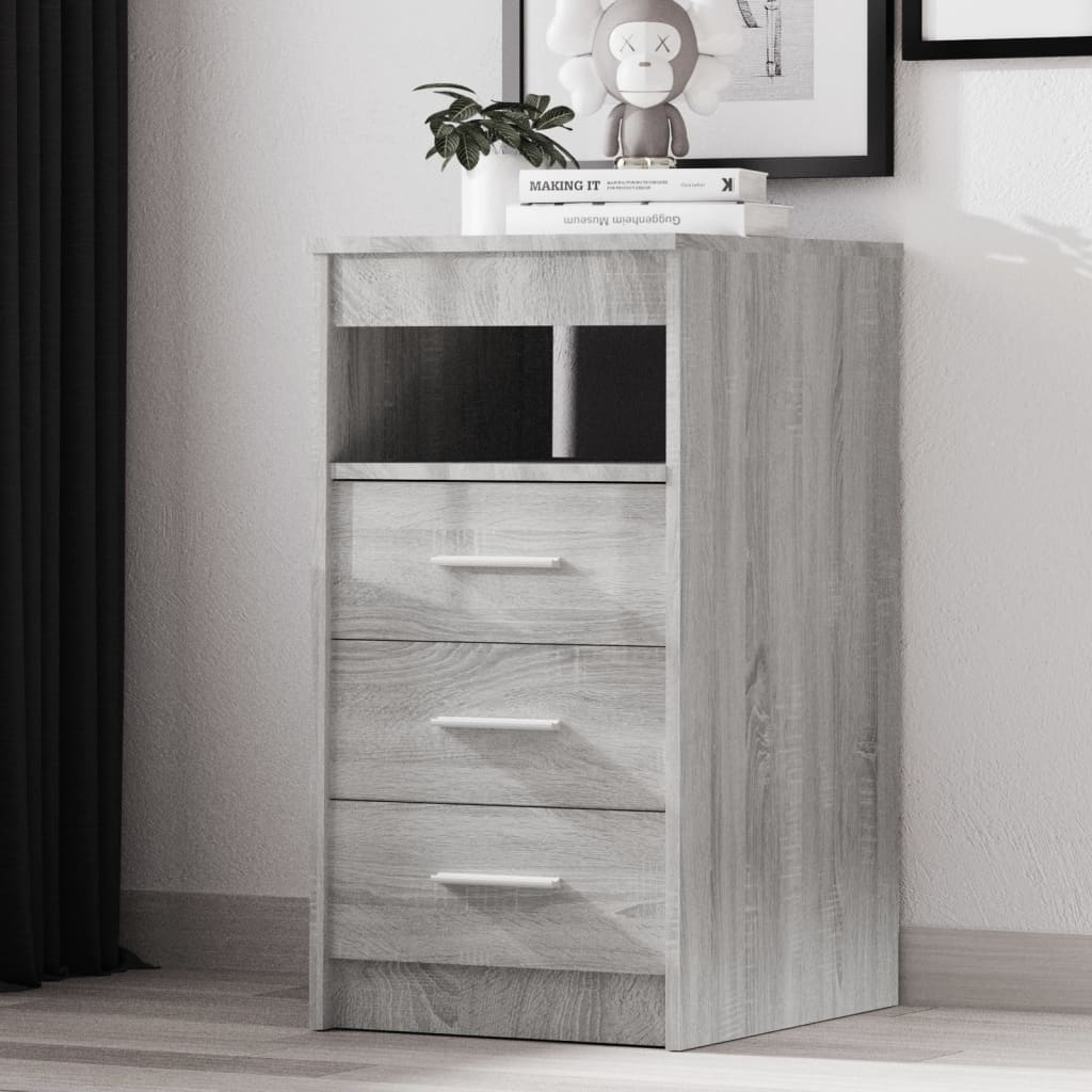 Ladekast 40x50x76 cm bewerkt hout grijs sonoma eikenkleurig is nu te koop bij PeponiXL, paradijselijk wonen!