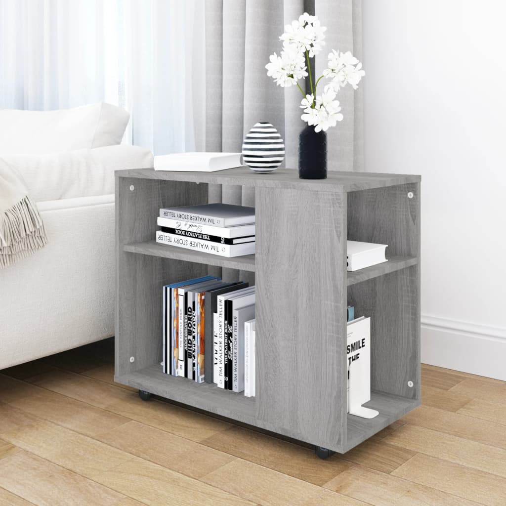 Bijzettafel 70x35x55 cm bewerkt hout grijs sonoma eikenkleurig is nu te koop bij PeponiXL, paradijselijk wonen!