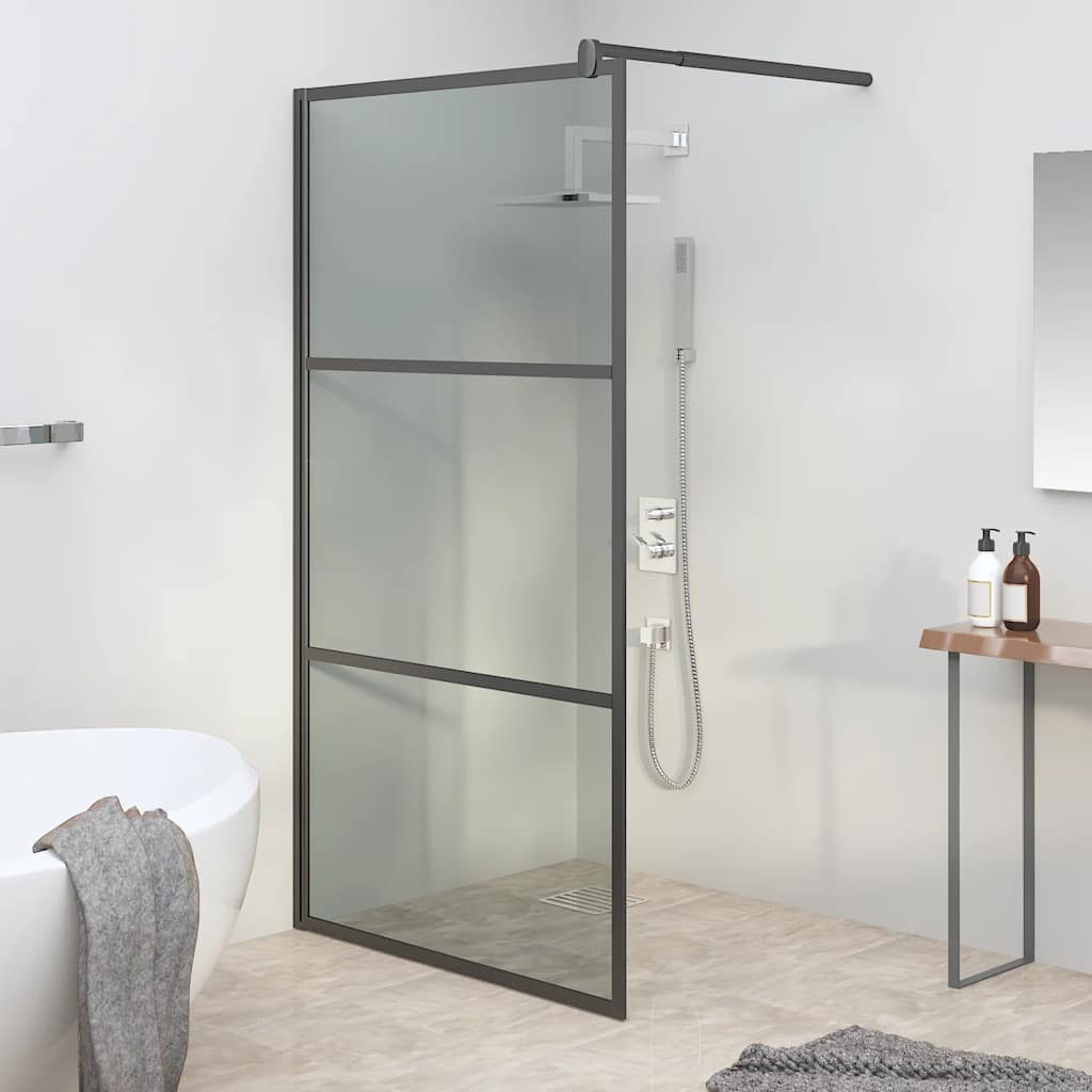 Inloopdouchewand 100x195 cm donker ESG-glas zwart is nu te koop bij PeponiXL, paradijselijk wonen!